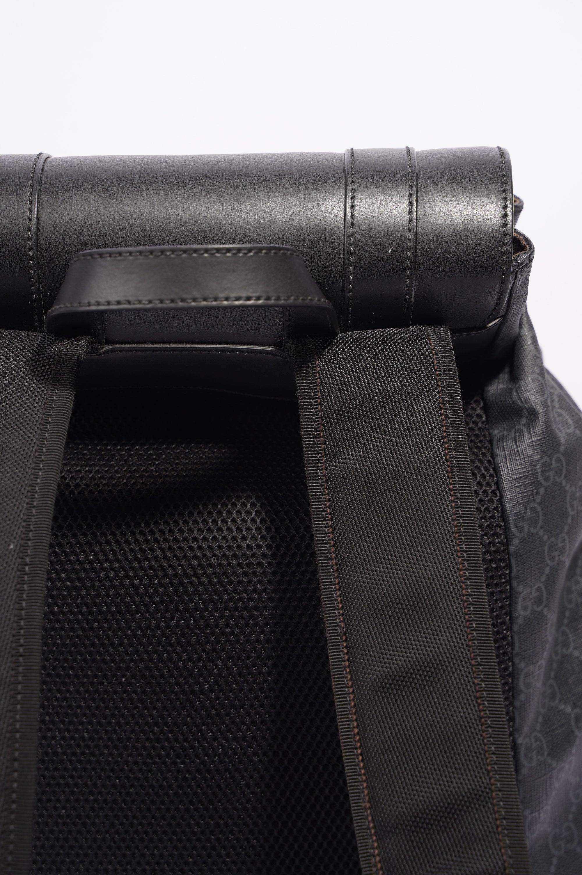Gucci Mens GG Web Backpack Grey Canvas