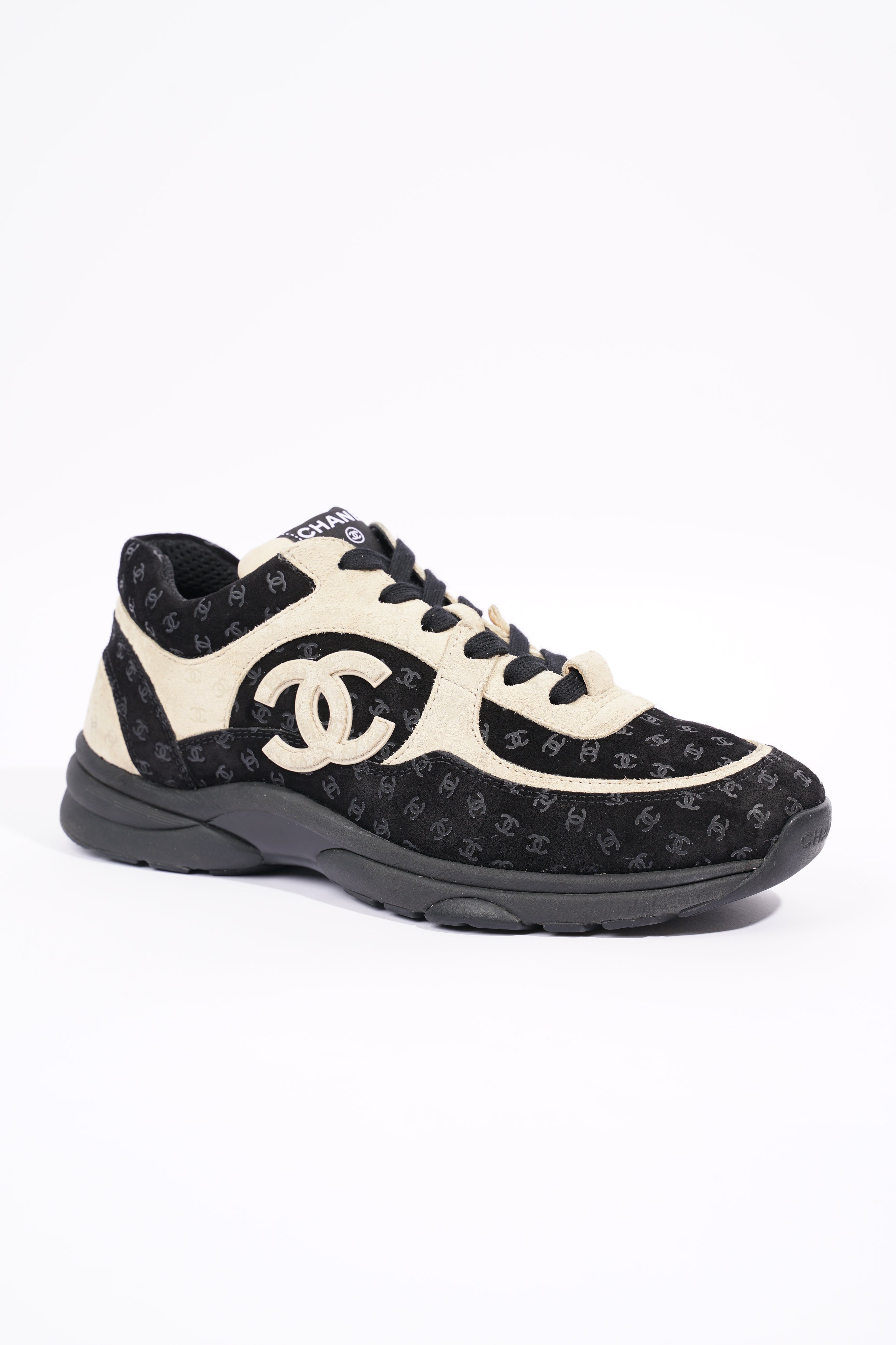 Chanel Womens CC Logo Black / Beige EU 39.5 / UK 6.5
