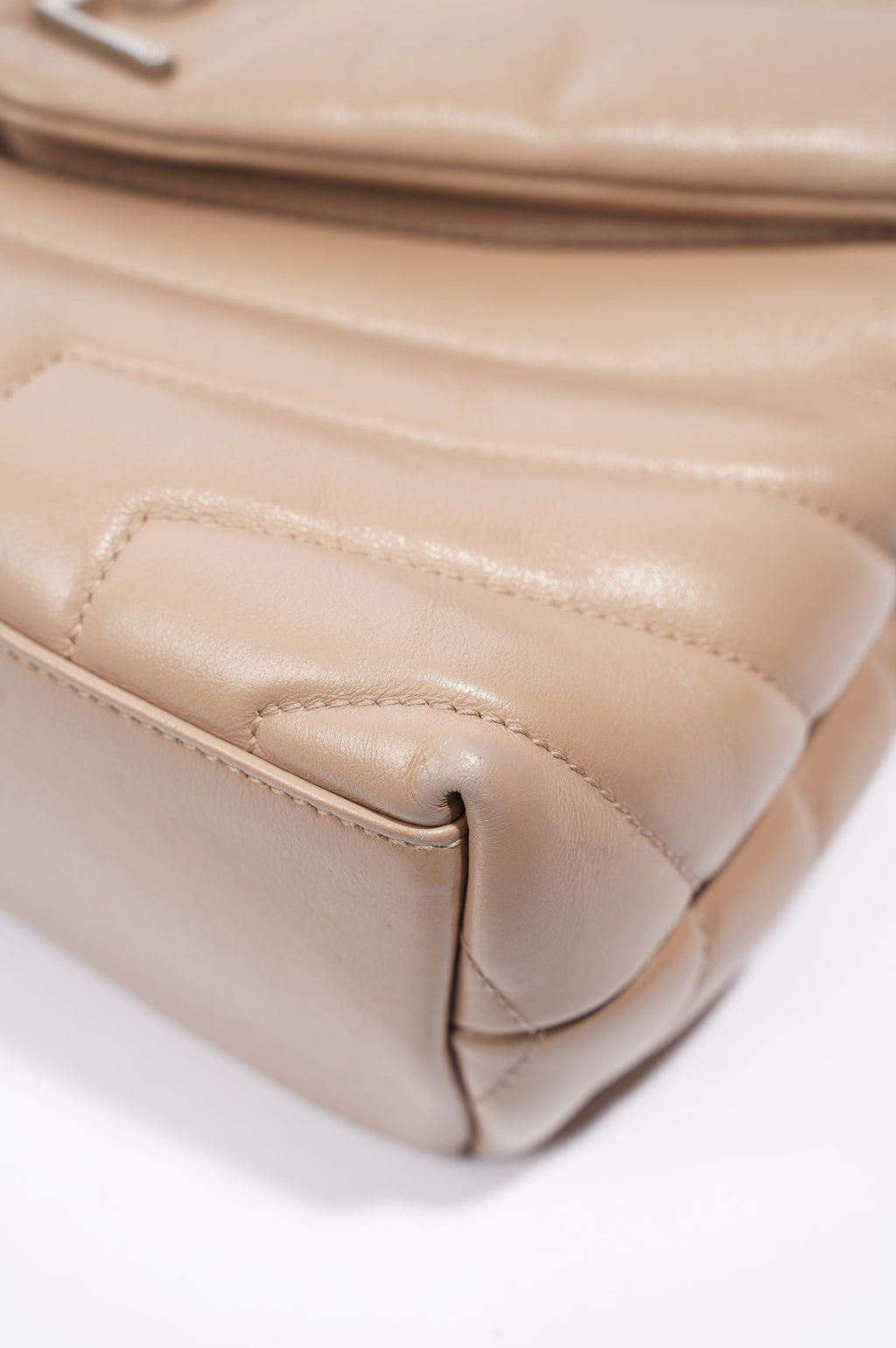 Saint Laurent Womens Lou Lou Dark Beige Small