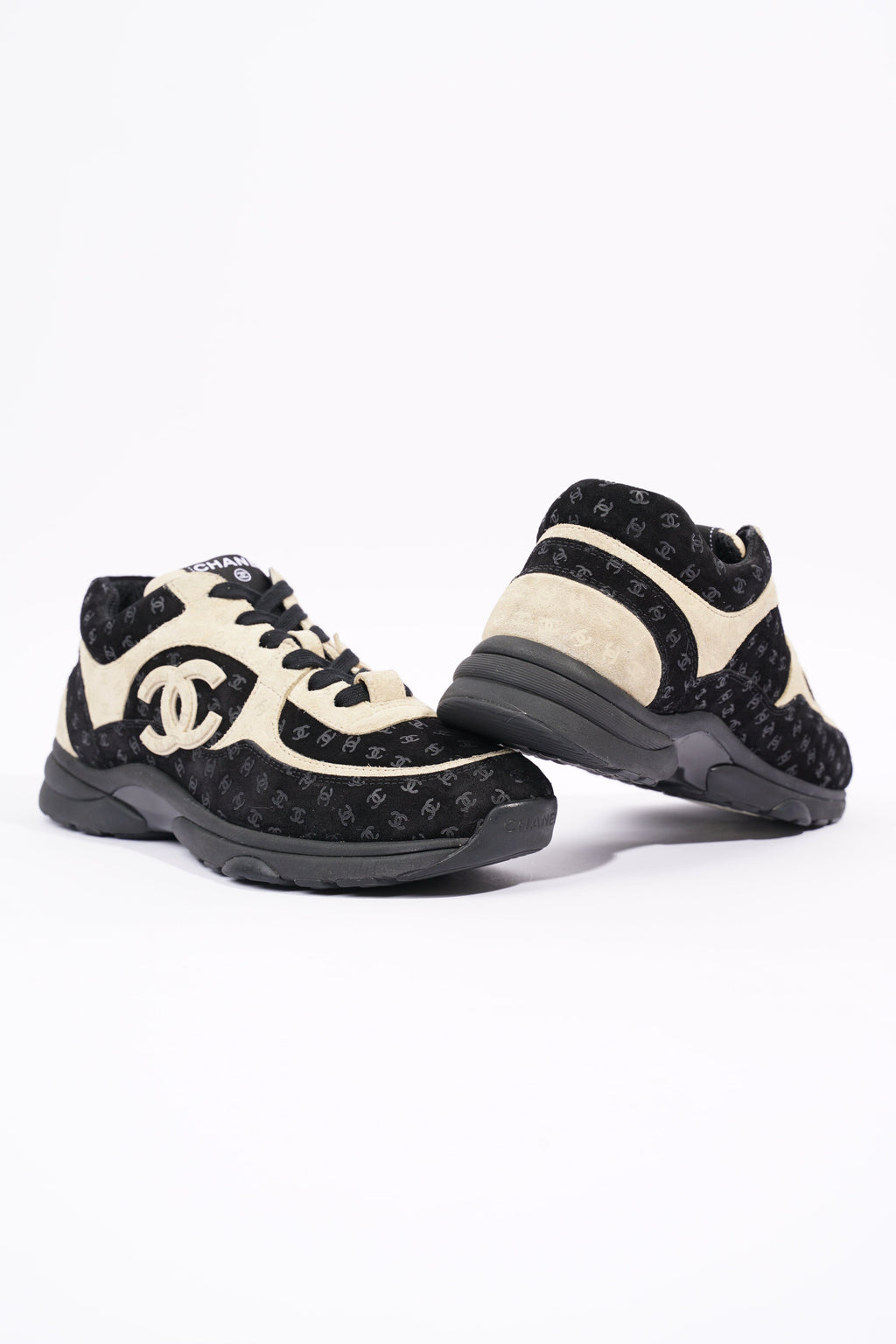 Chanel Womens CC Logo Black / Beige EU 39.5 / UK 6.5