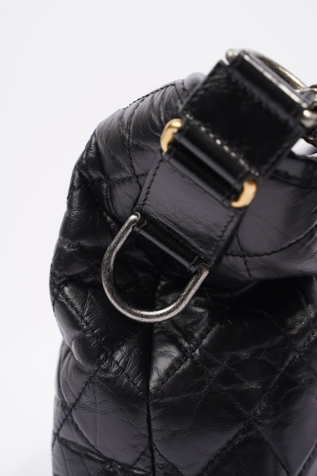 Chanel Womens Gabrielle Hobo Bag Black Lambskin Large