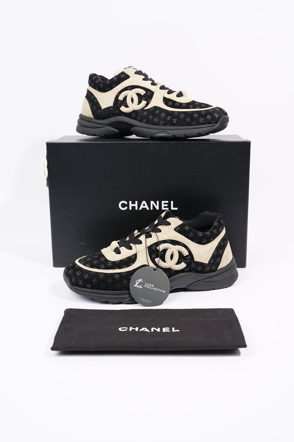 Chanel Womens CC Logo Black / Beige EU 39.5 / UK 6.5