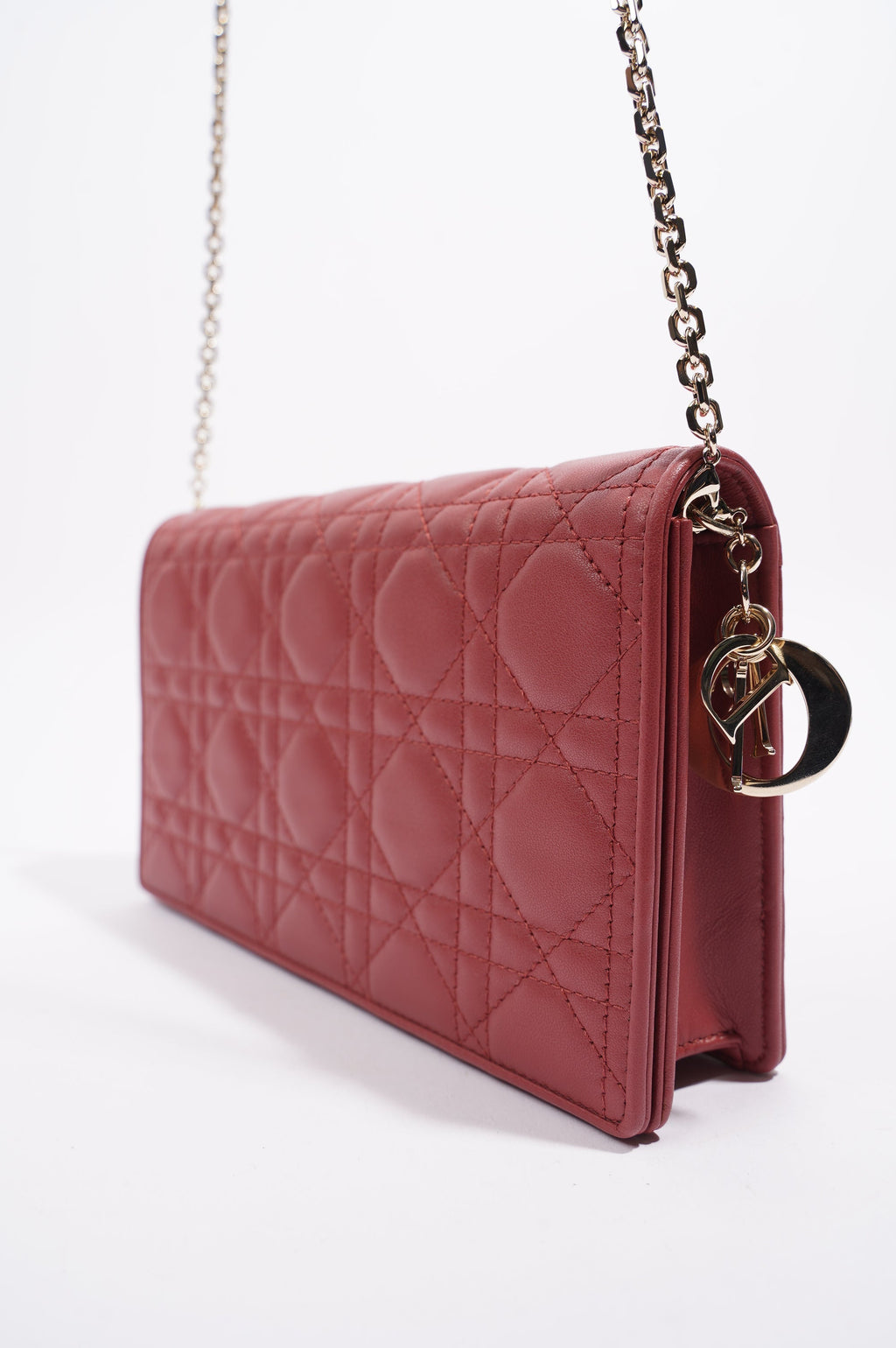 Christian Dior Womens Cannage Lady Dior Red WOC