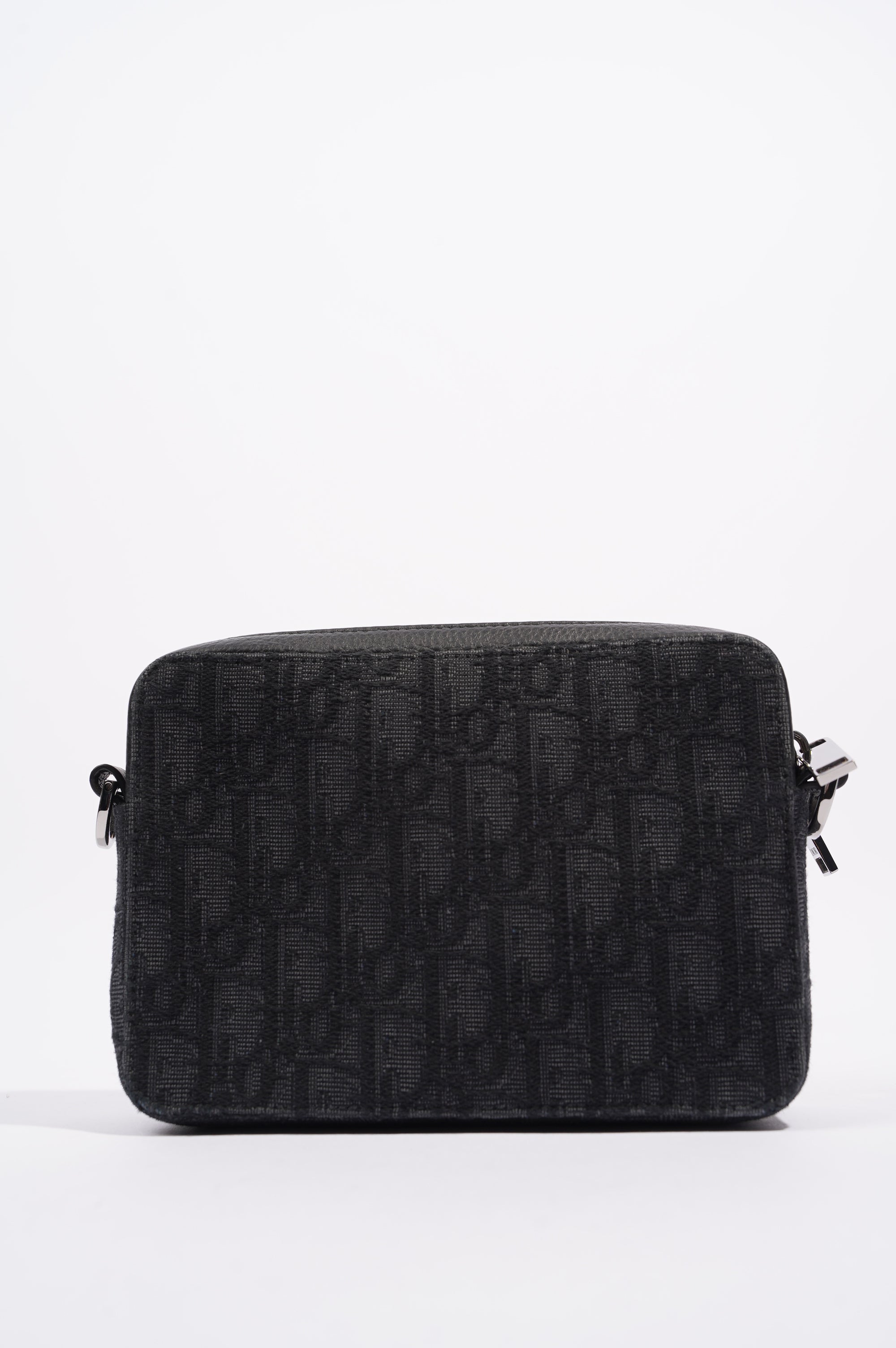 Christian Dior Mens Double Zip Crossbody Black Oblique Canvas