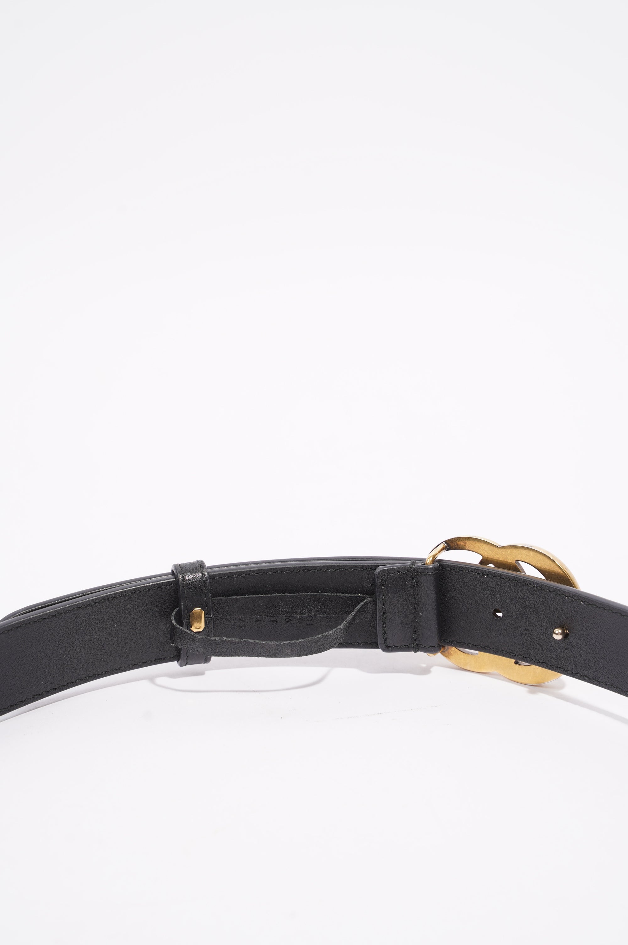 Gucci Womens Skinny Marmont Belt Black / Gold 85cm / 34"