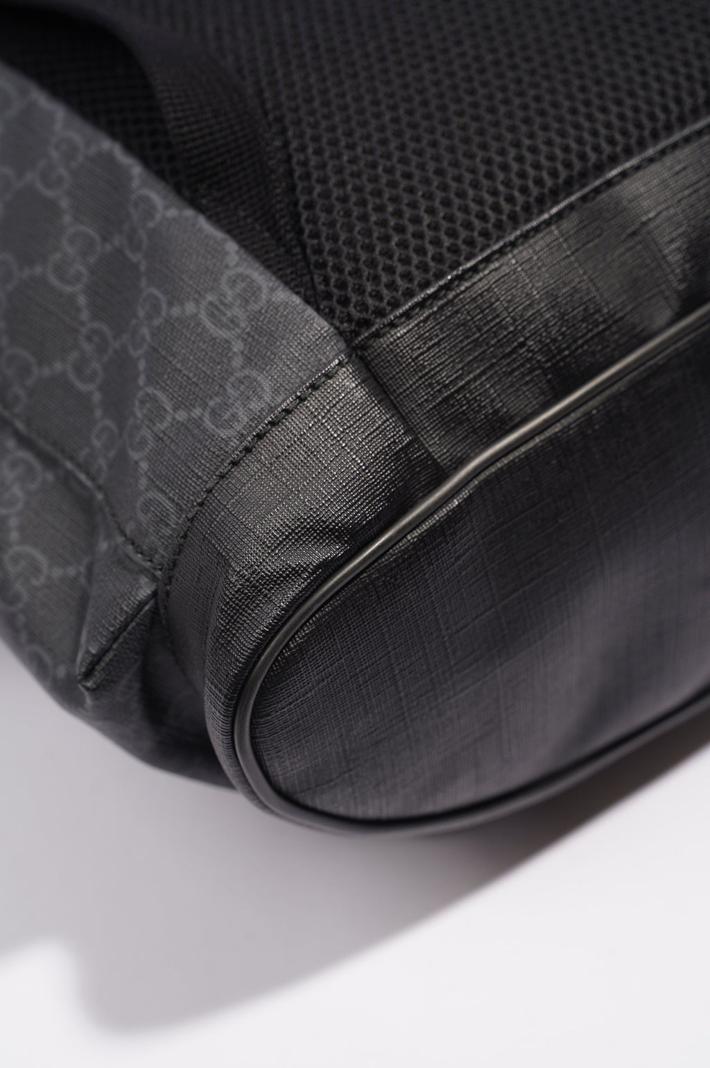 Gucci Mens GG Web Backpack Grey Canvas