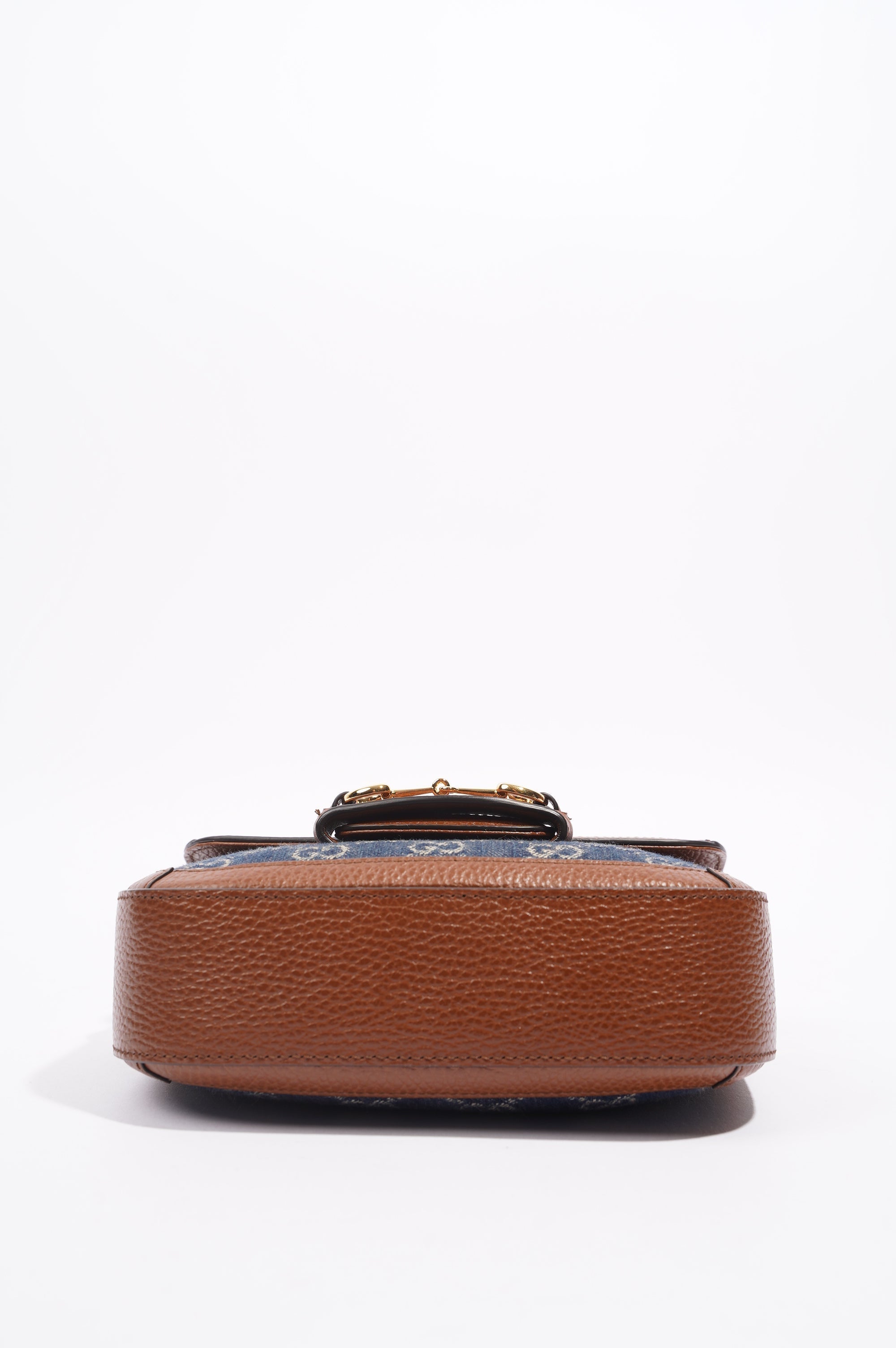 Gucci Womens Horsebit 1955 Mini Bag Denim / Brown