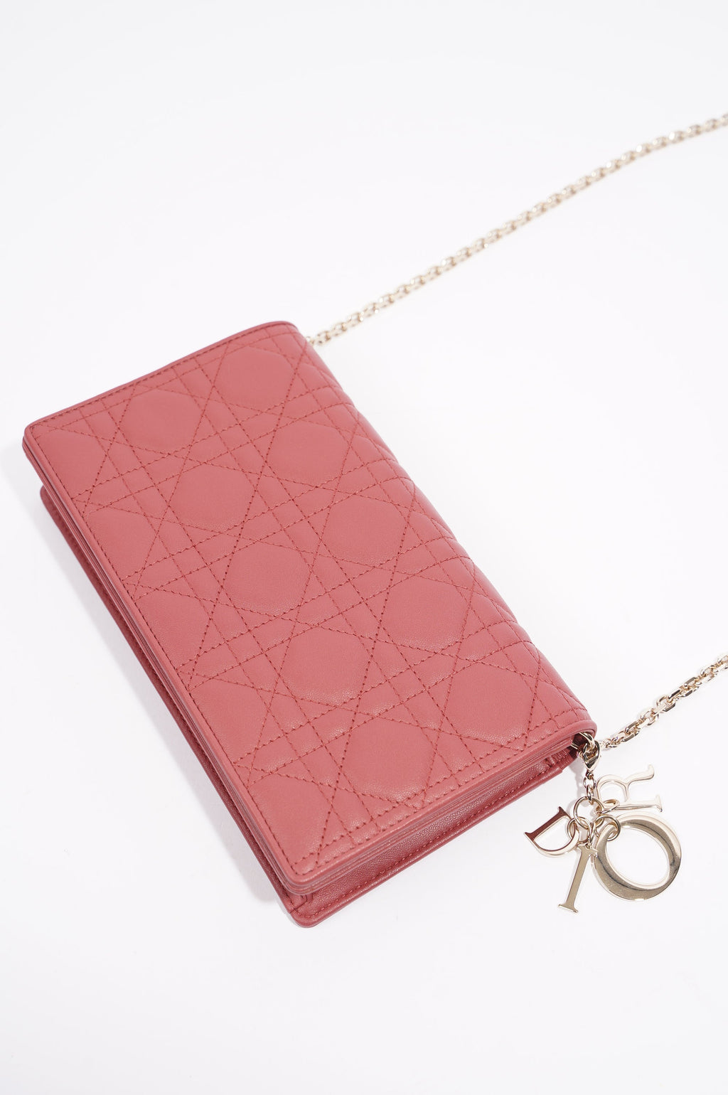 Christian Dior Womens Cannage Lady Dior Red WOC