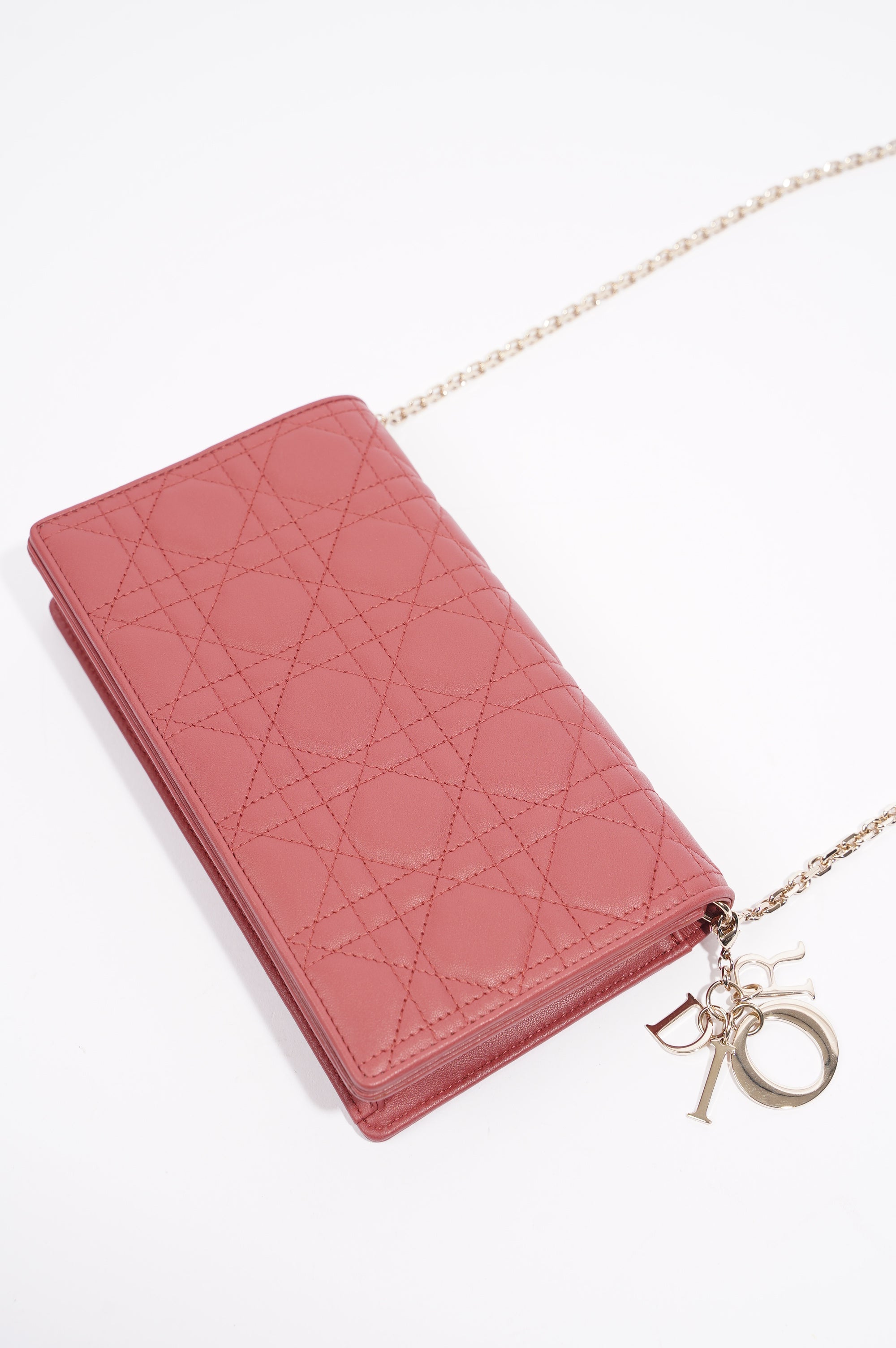 Christian Dior Womens Cannage Lady Dior Red WOC