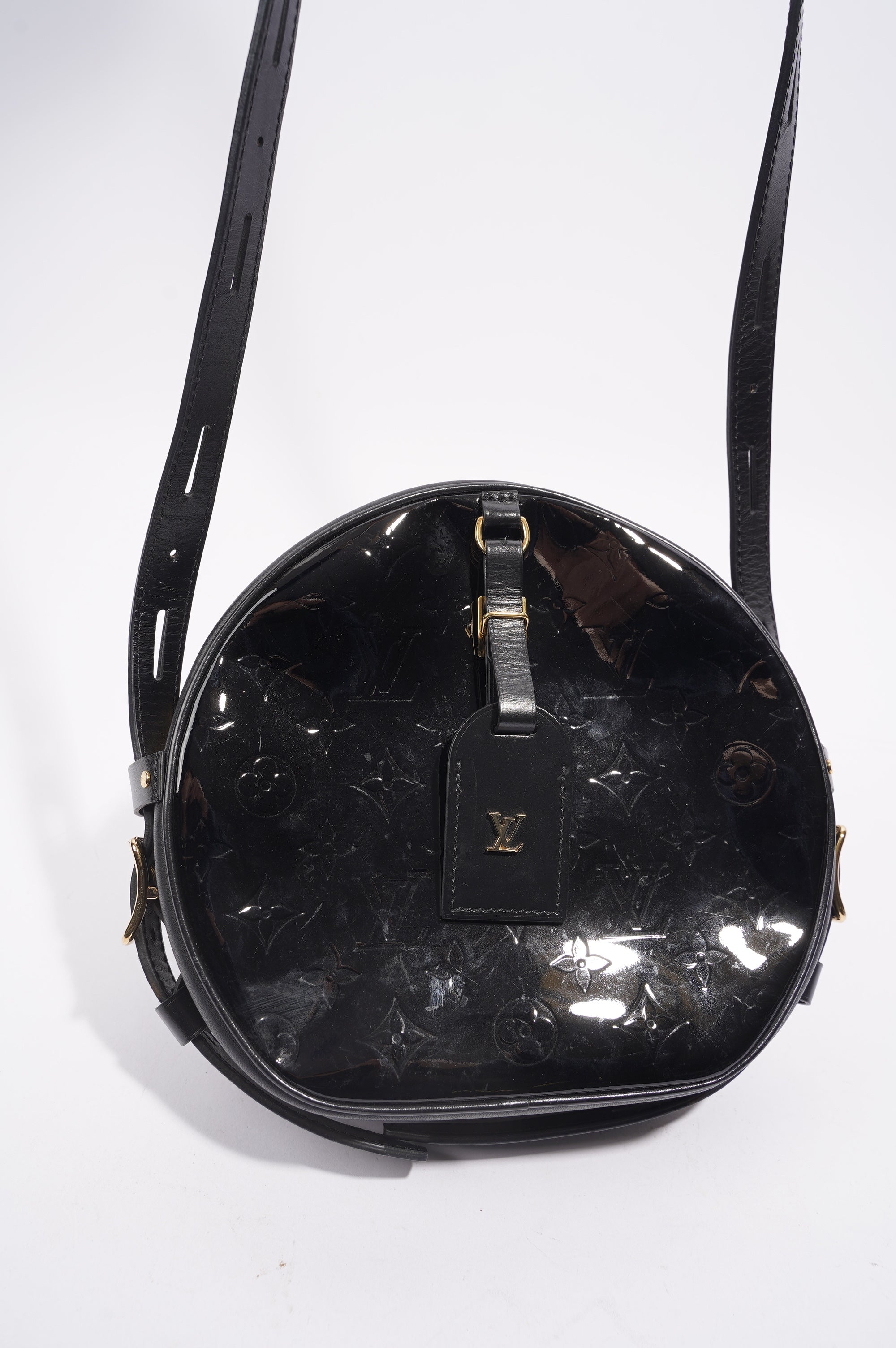 Louis Vuitton Boite Chapeau Souple Bag Black Vernis Leather