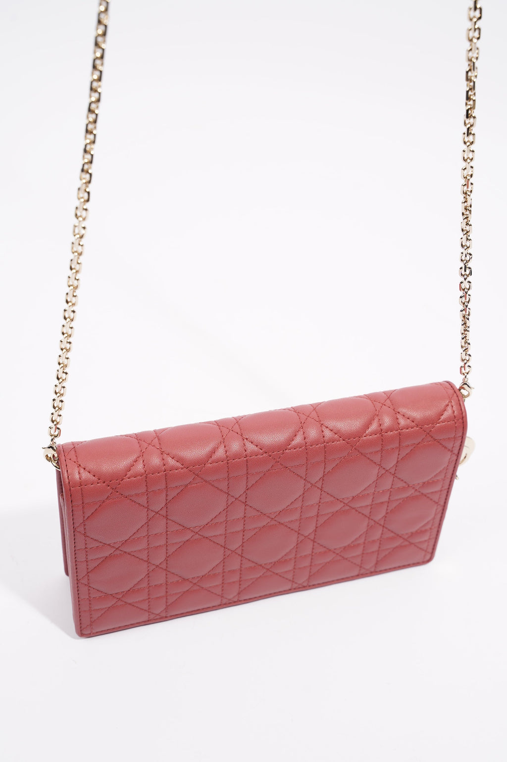Christian Dior Womens Cannage Lady Dior Red WOC