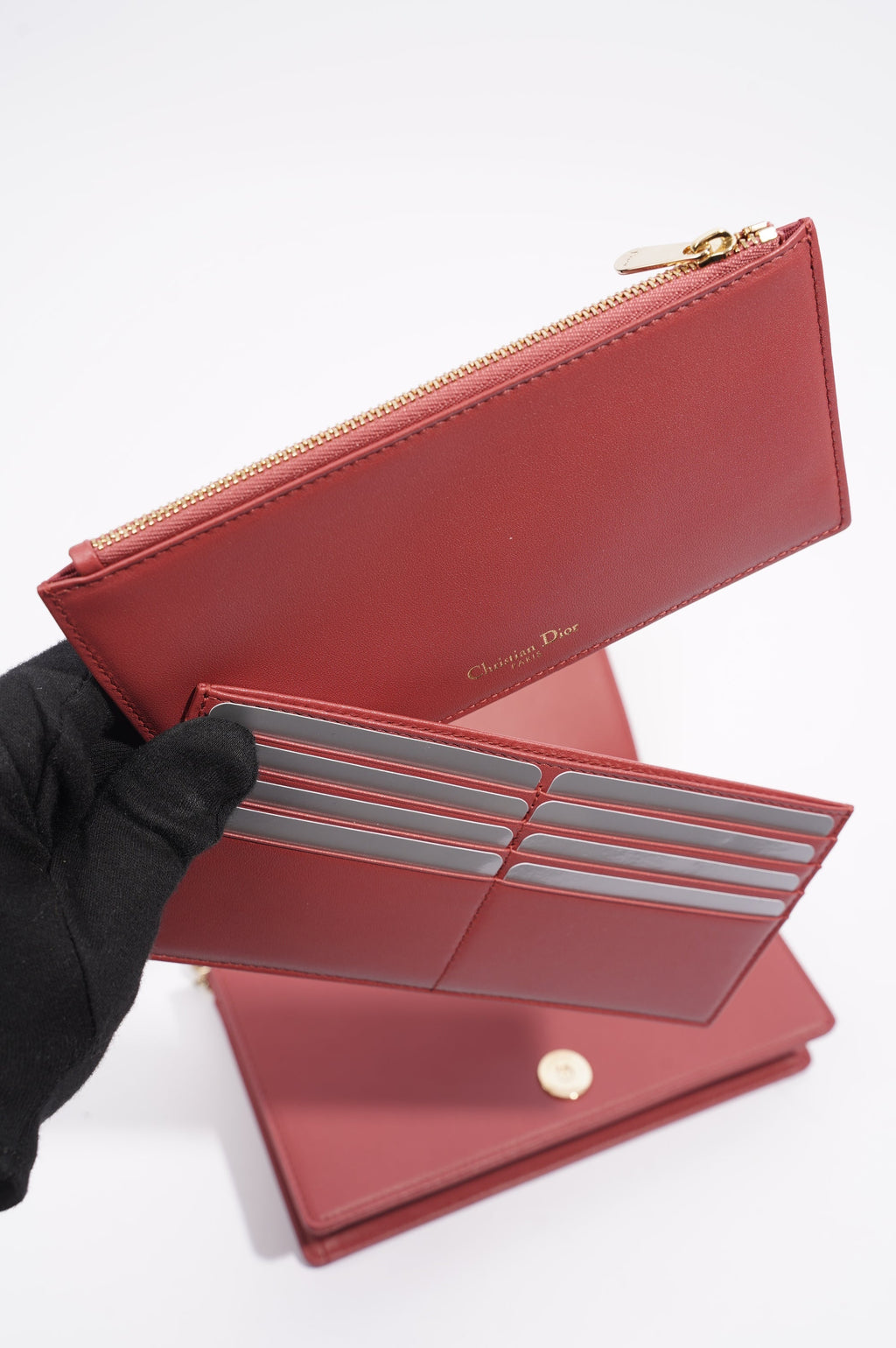 Christian Dior Womens Cannage Lady Dior Red WOC