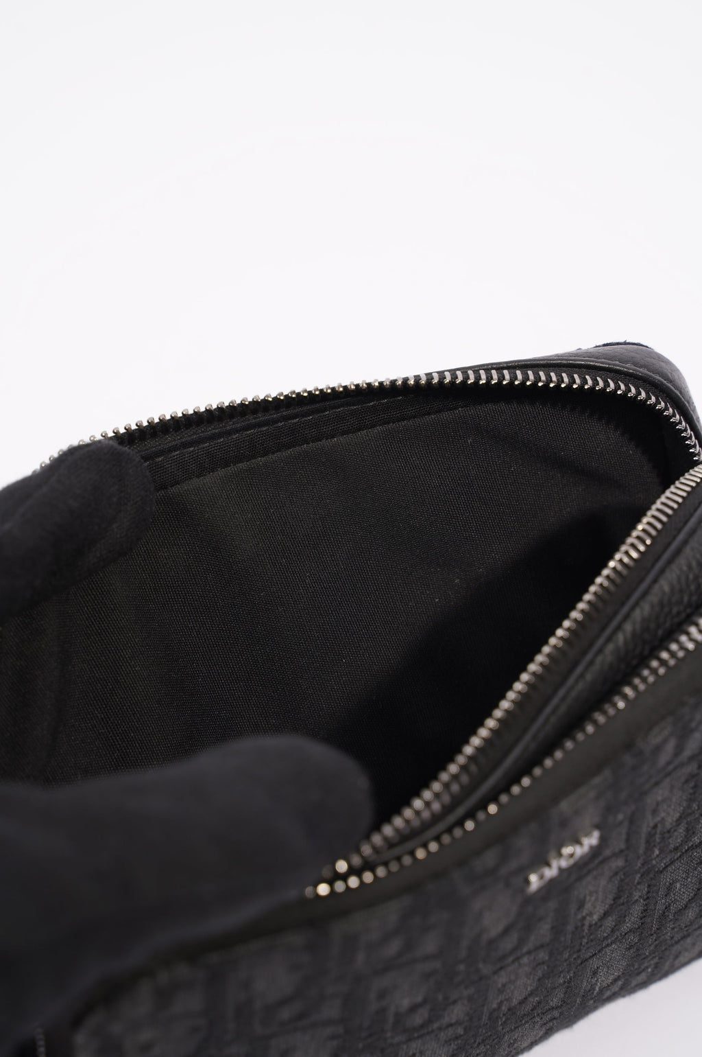 Christian Dior Mens Double Zip Crossbody Black Oblique Canvas