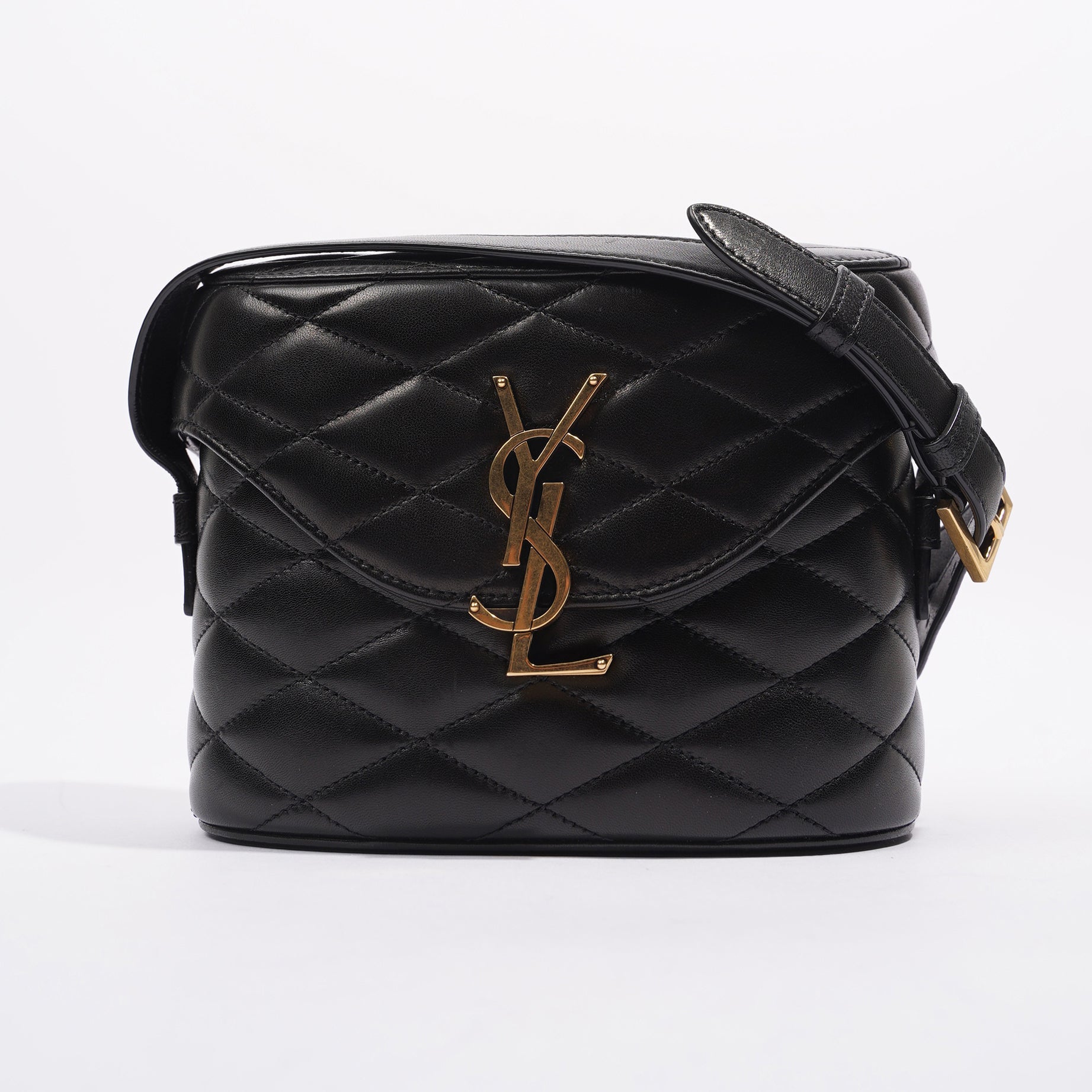 Saint Laurent Womens June Quilted Box Bag Black