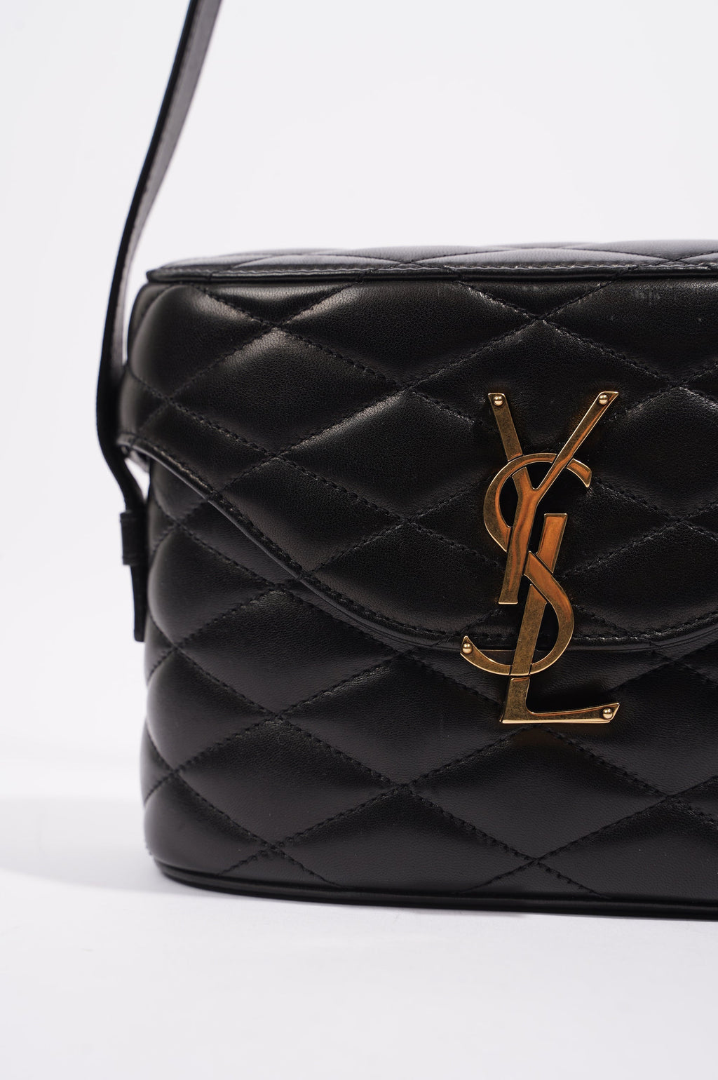 Saint Laurent Womens June Quilted Box Bag Black