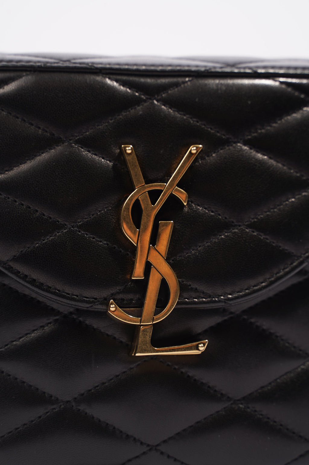 Saint Laurent Womens June Quilted Box Bag Black