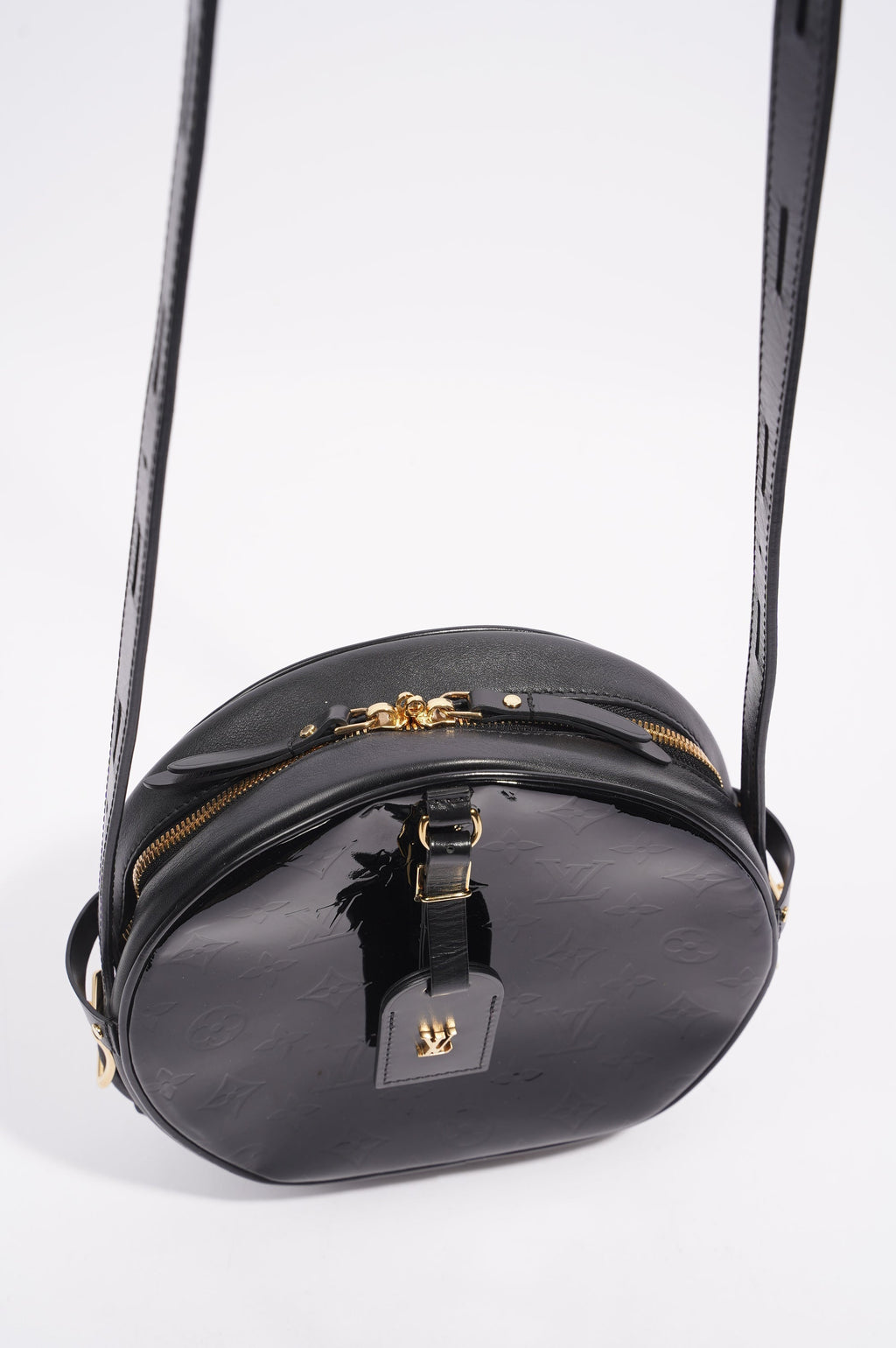 Louis Vuitton Boite Chapeau Souple Bag Black Vernis Leather