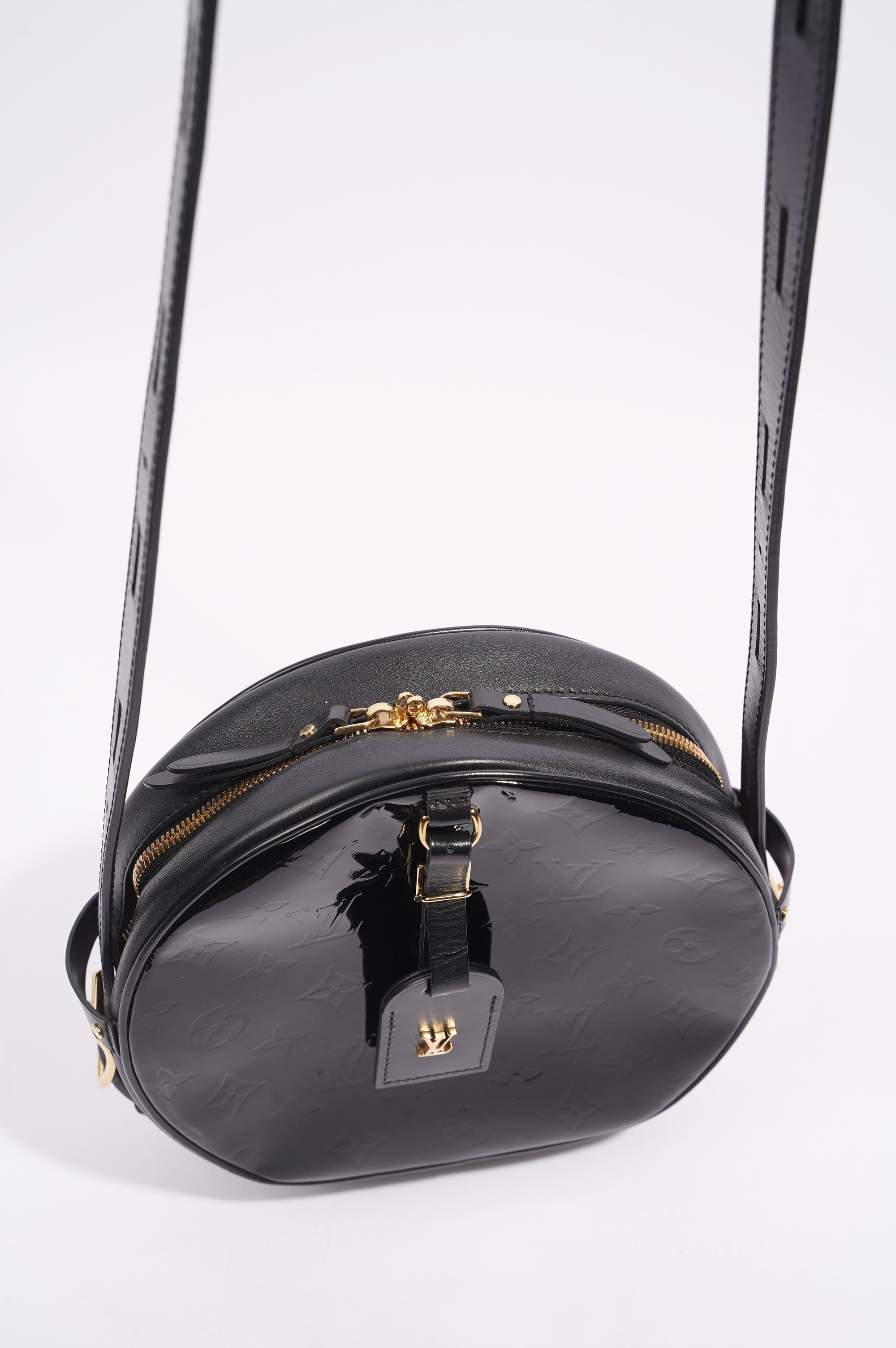 Louis Vuitton Boite Chapeau Souple Bag Black Vernis Leather