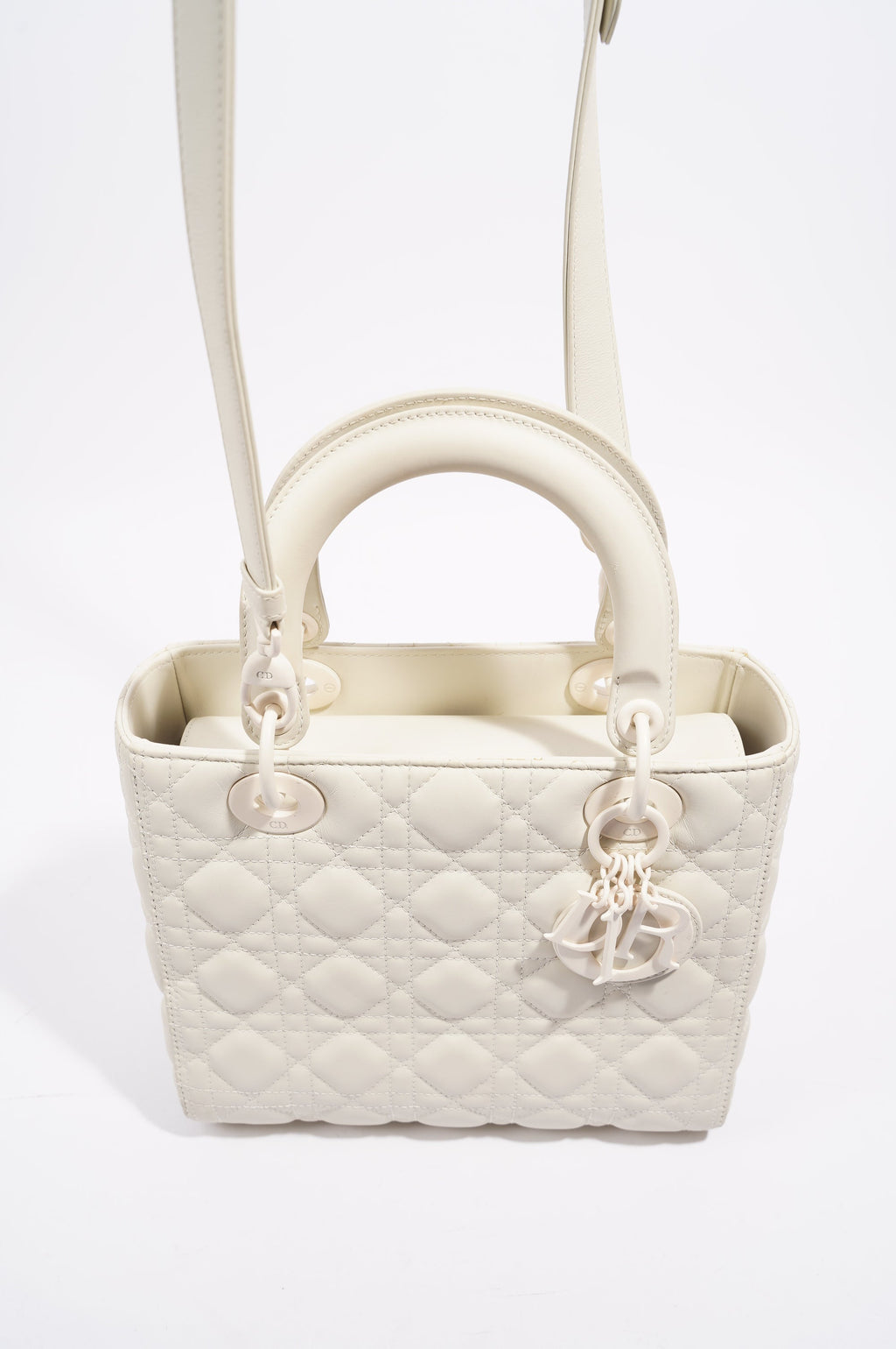Christian Dior Womens Lady Dior White Medium