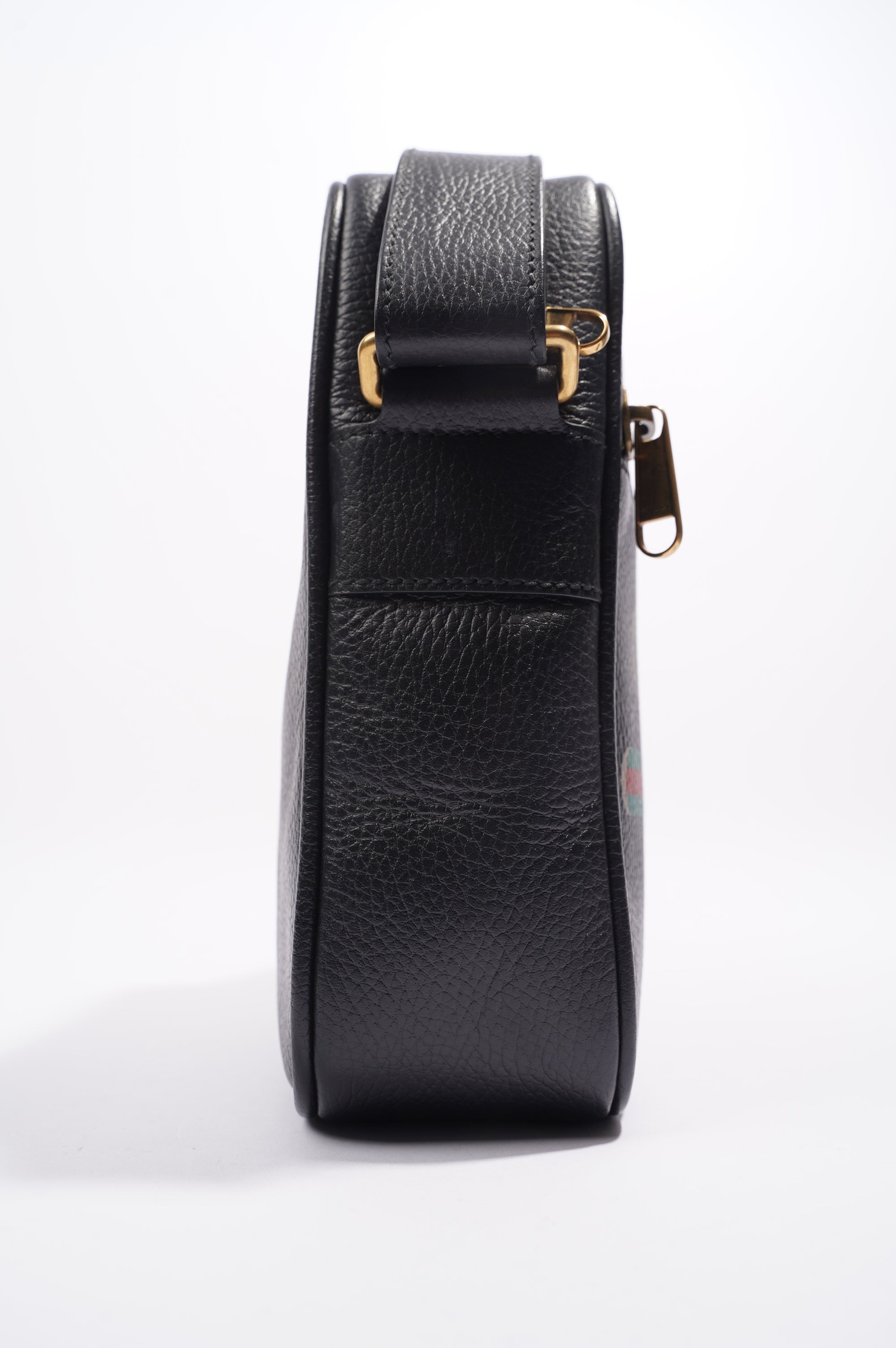 Gucci Mens Print Messenger Black Leather