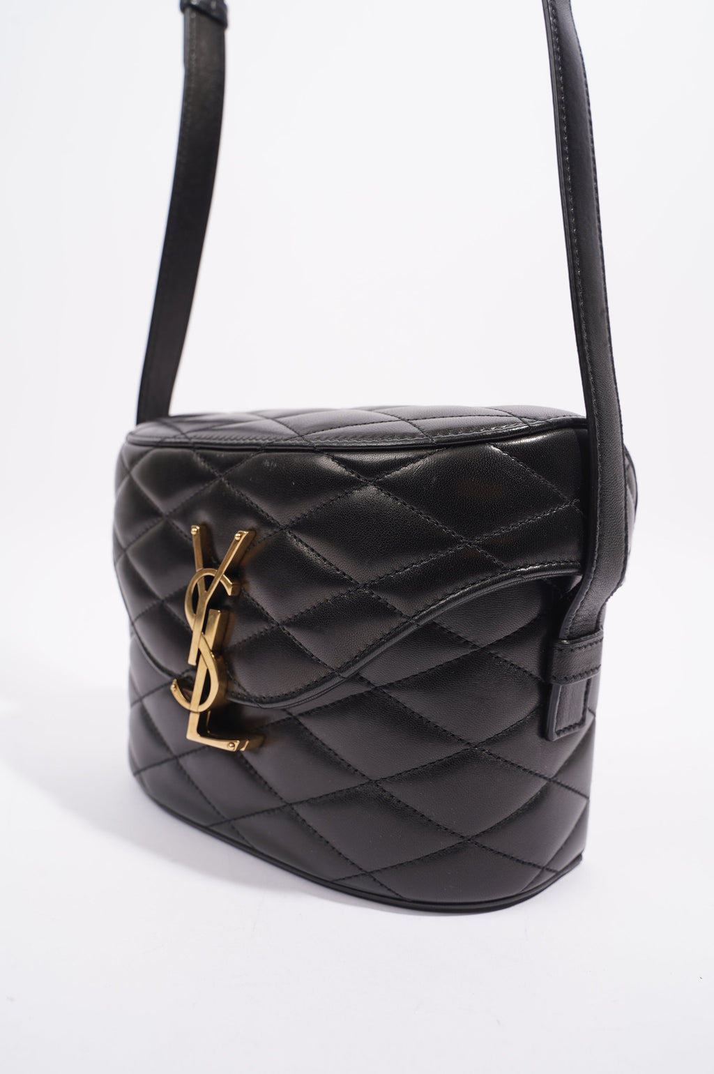 Saint Laurent Womens June Quilted Box Bag Black