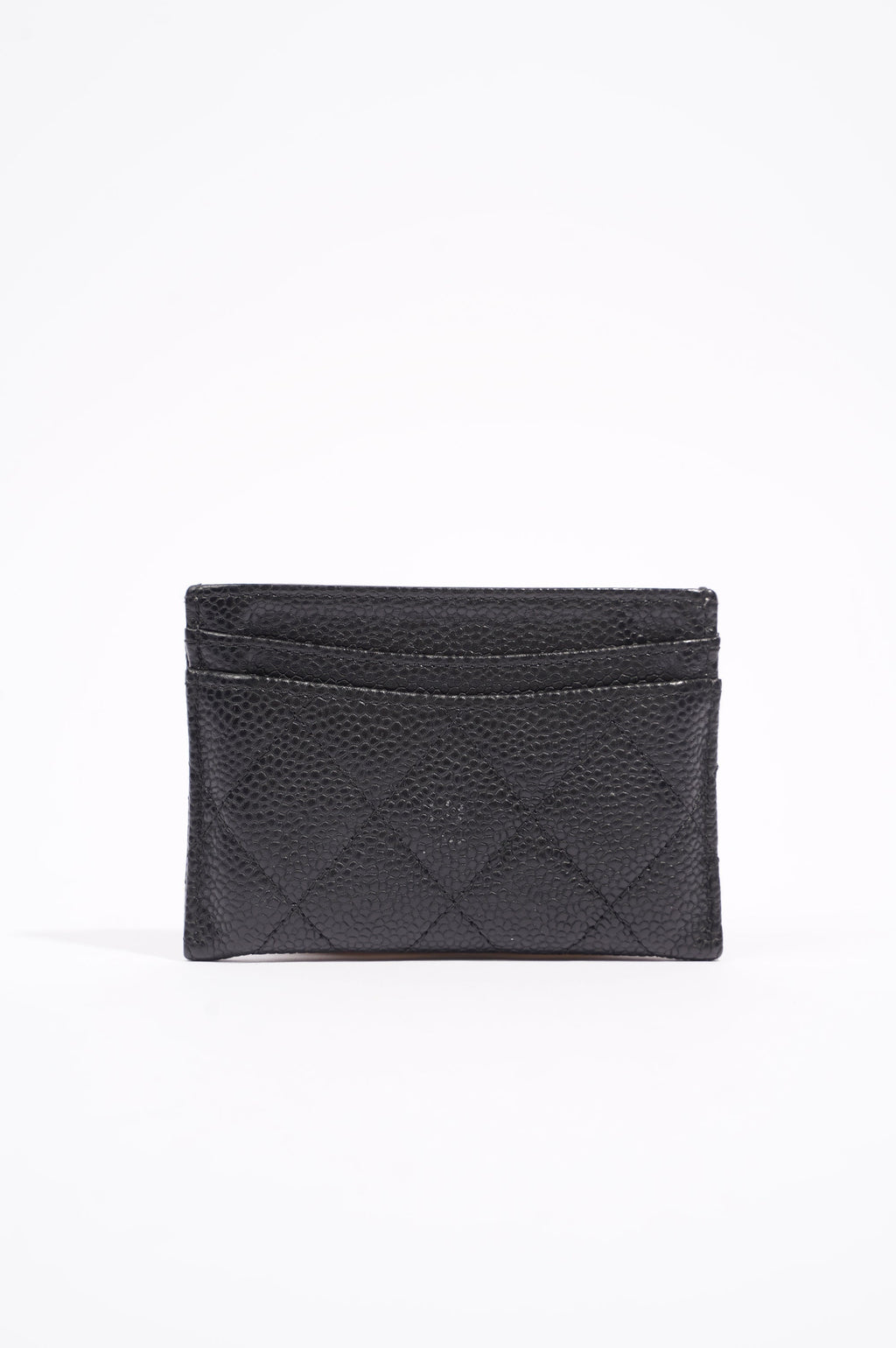 Chanel Womens Card Wallet Black Caviar