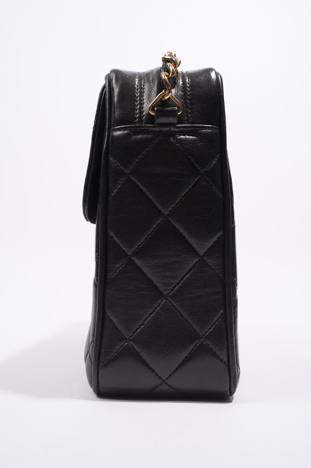 Chanel Womens Lambskin Evening Square Tassel Bag Black / Gold