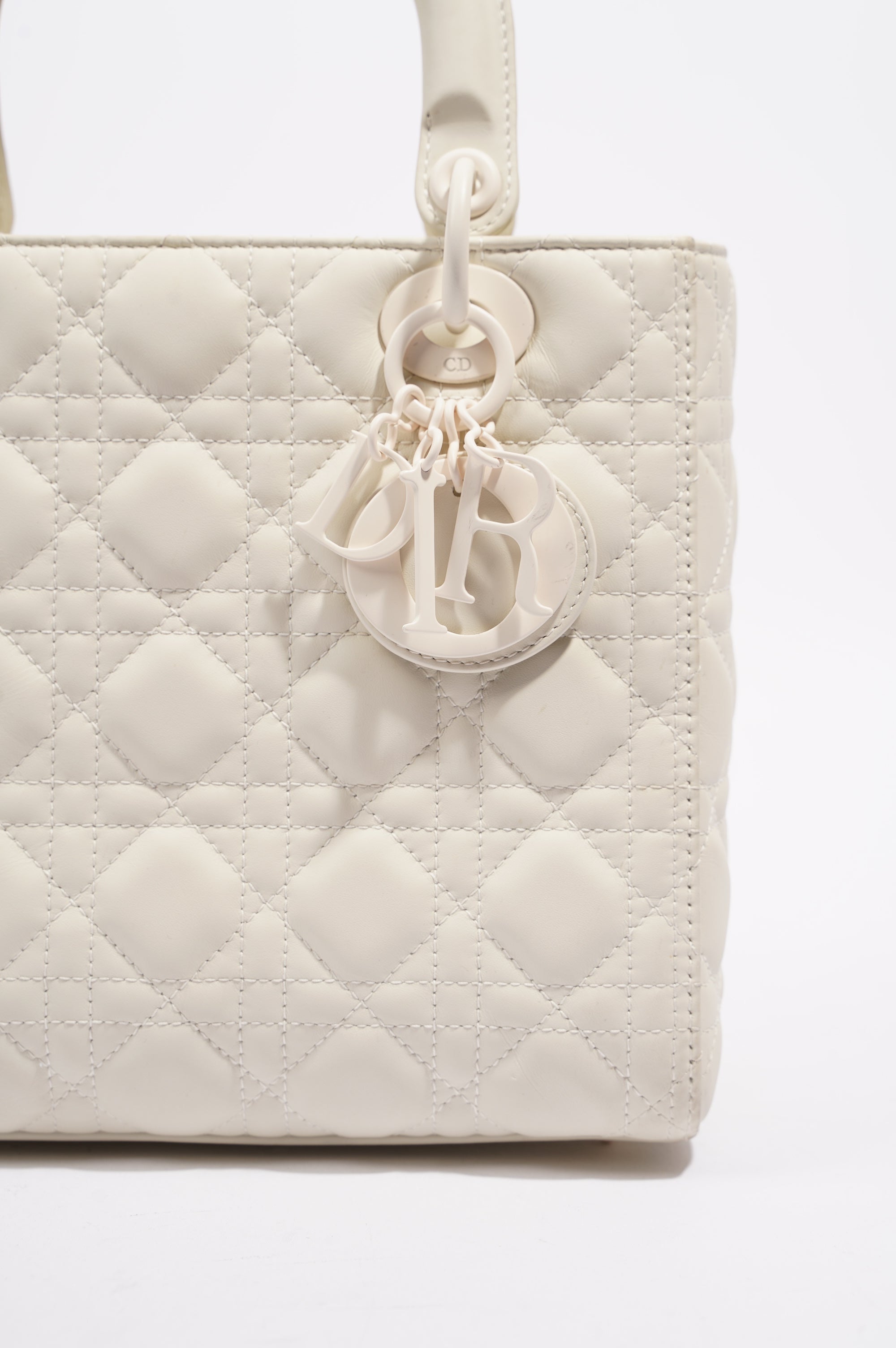 Christian Dior Womens Lady Dior White Medium