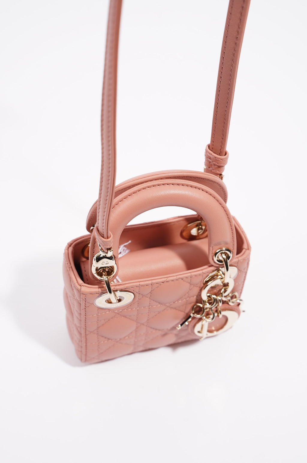 Christian Dior Womens Lady Dior Pink Micro