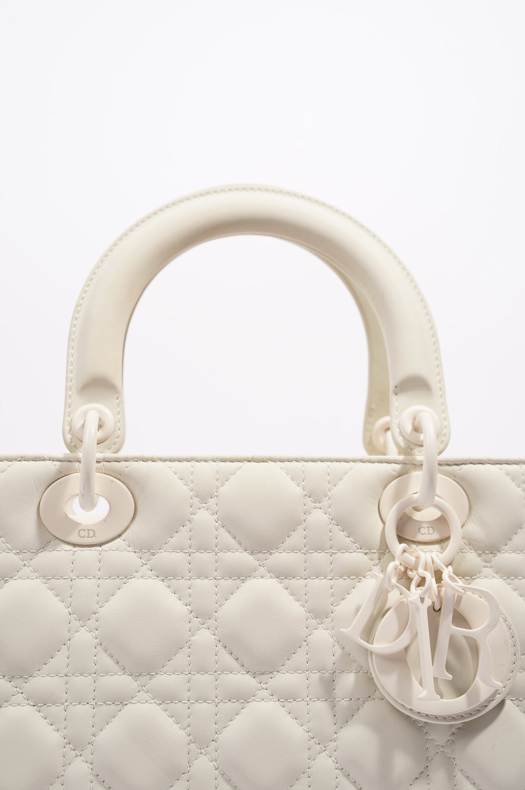 Christian Dior Womens Lady Dior White Medium