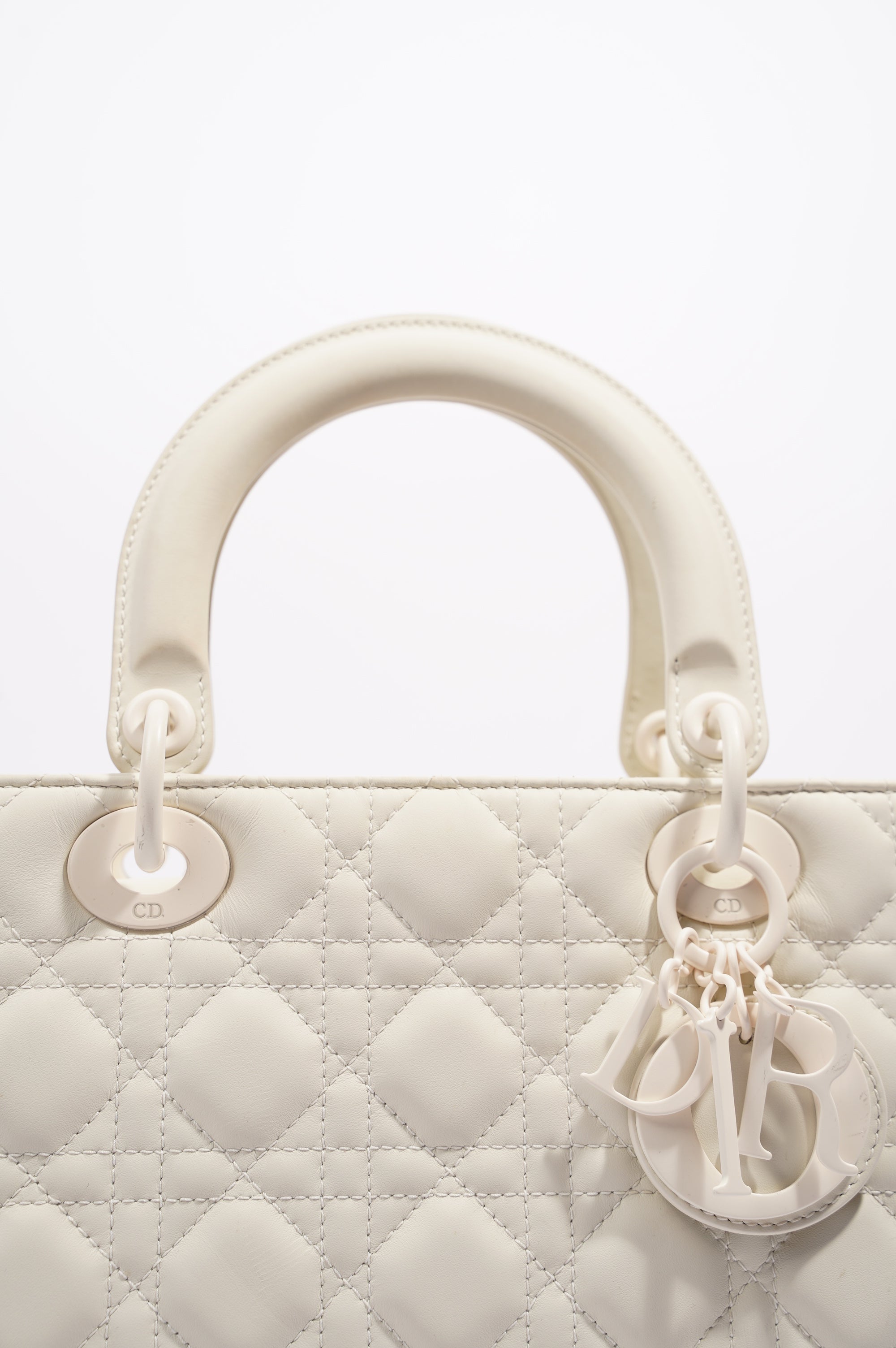 Christian Dior Womens Lady Dior White Medium