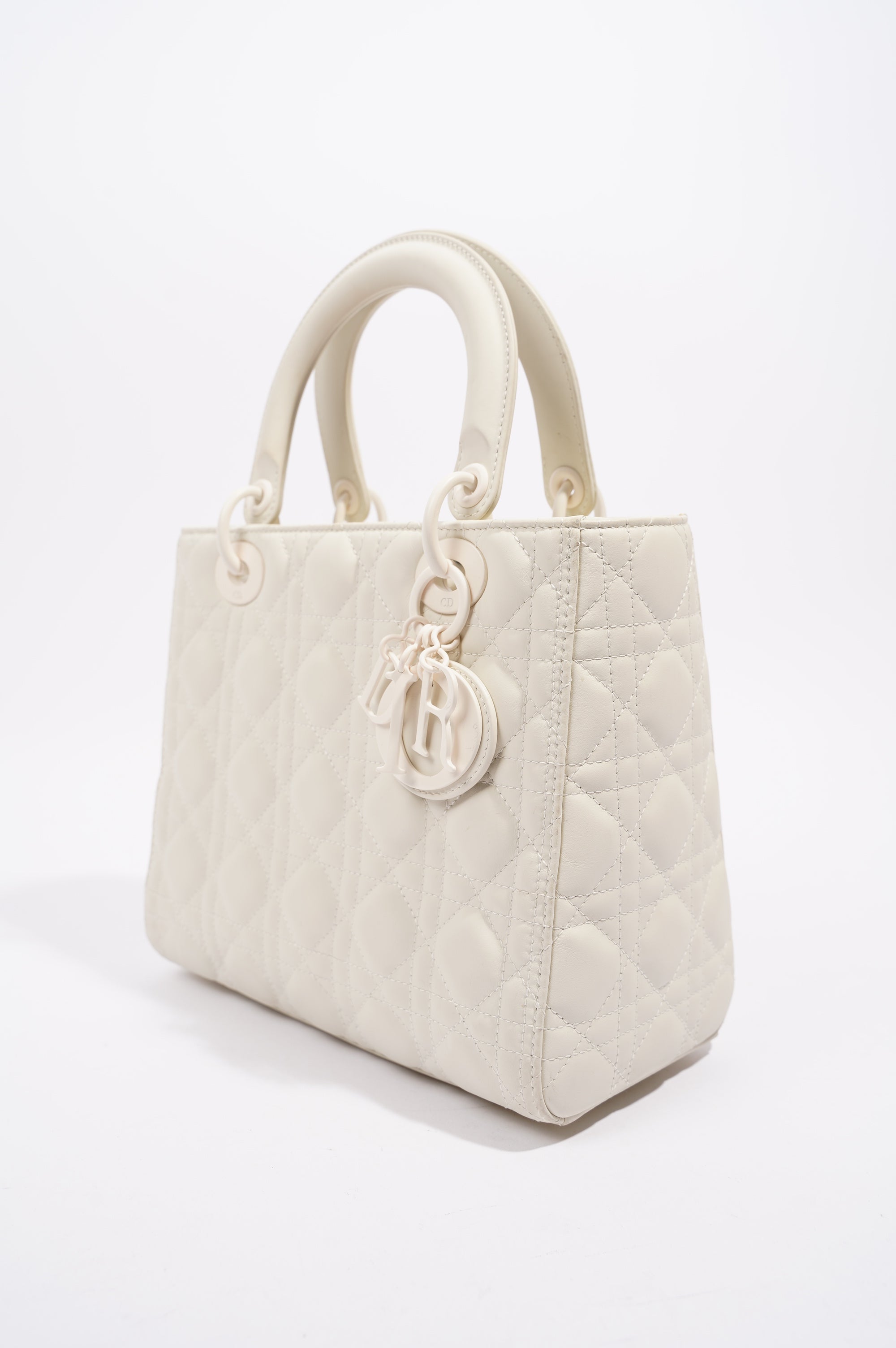 Christian Dior Womens Lady Dior White Medium