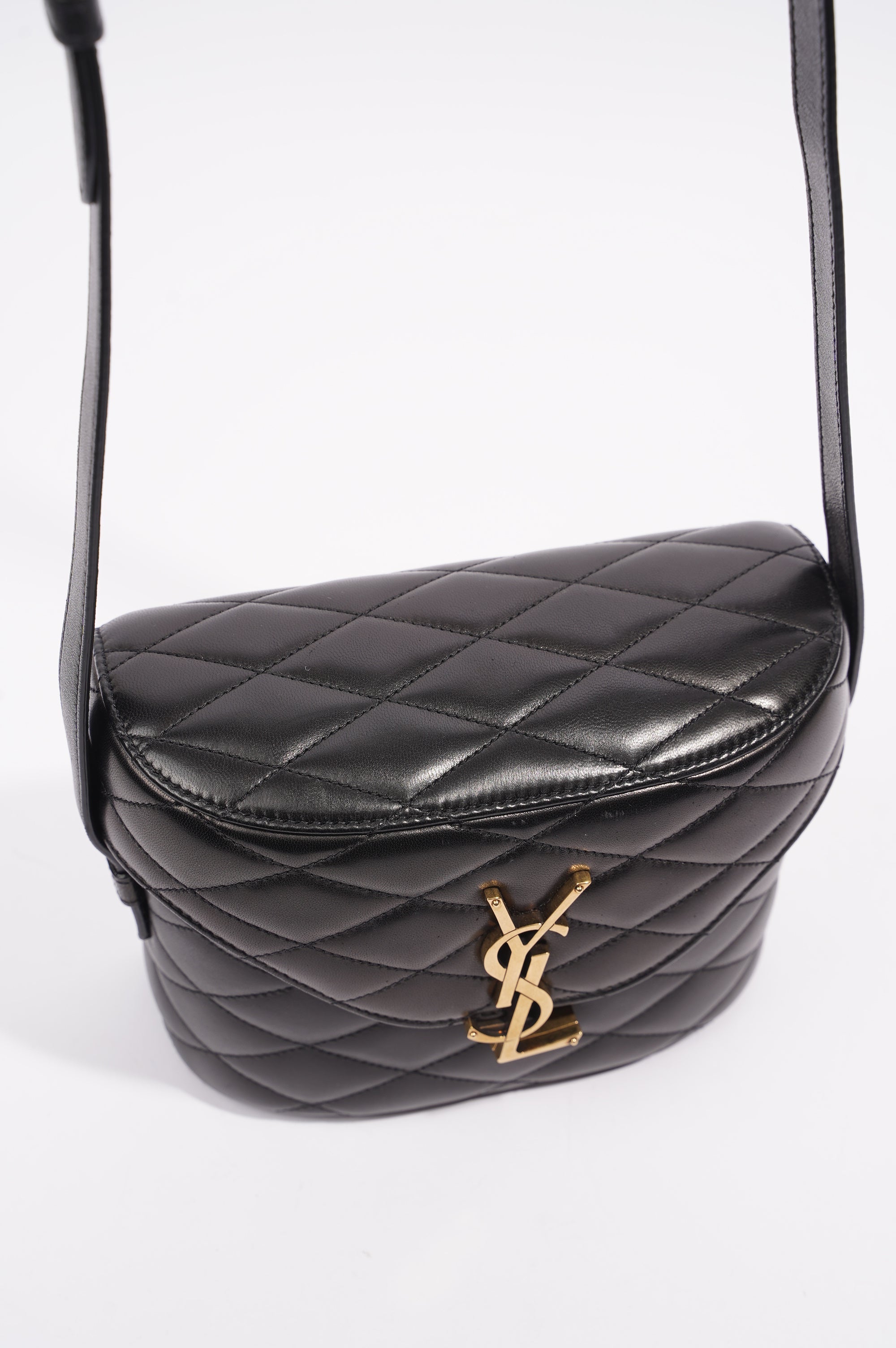 Saint Laurent Womens June Quilted Box Bag Black