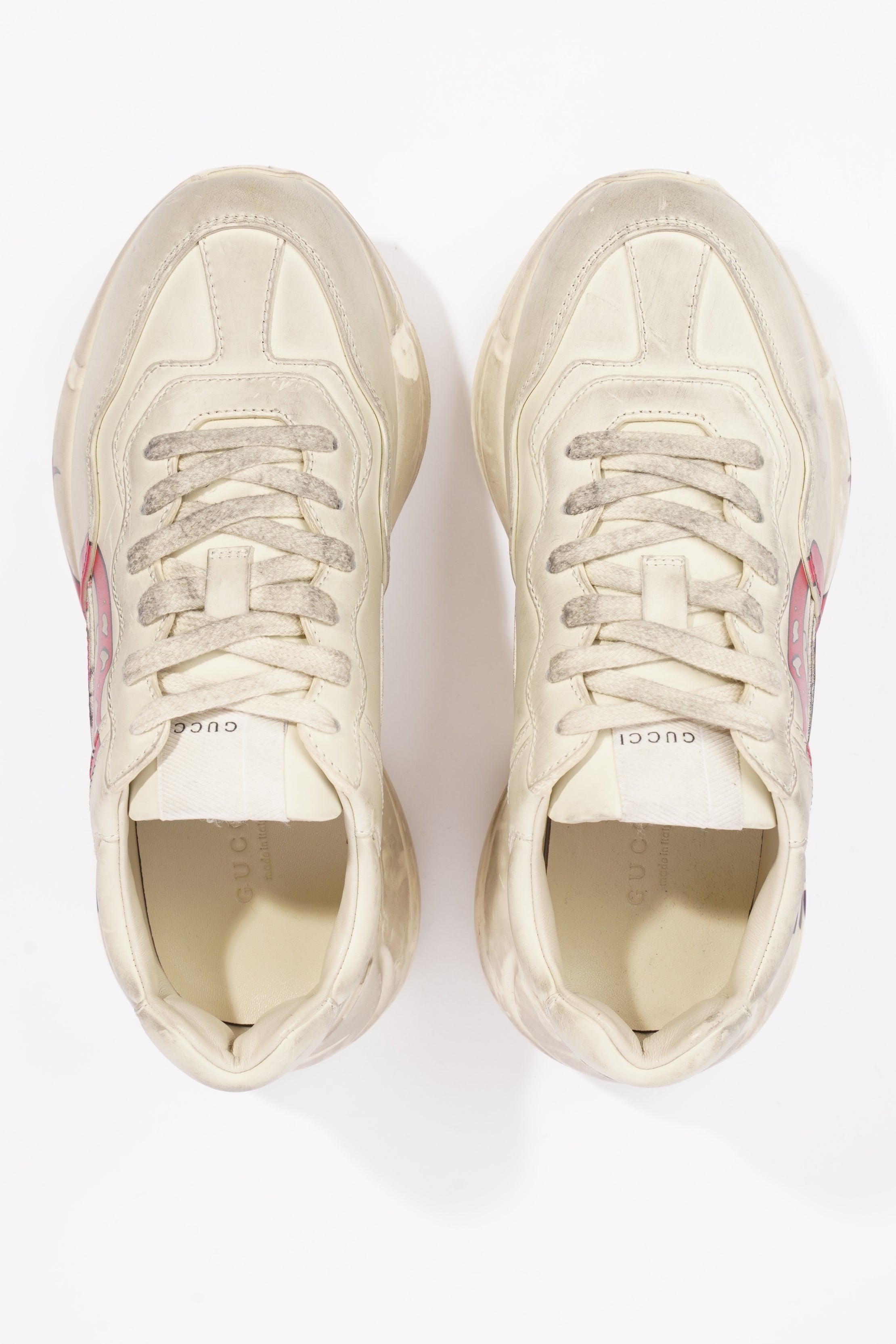 Gucci Womens Rhyton Cream Distressed EU 38 / UK 5