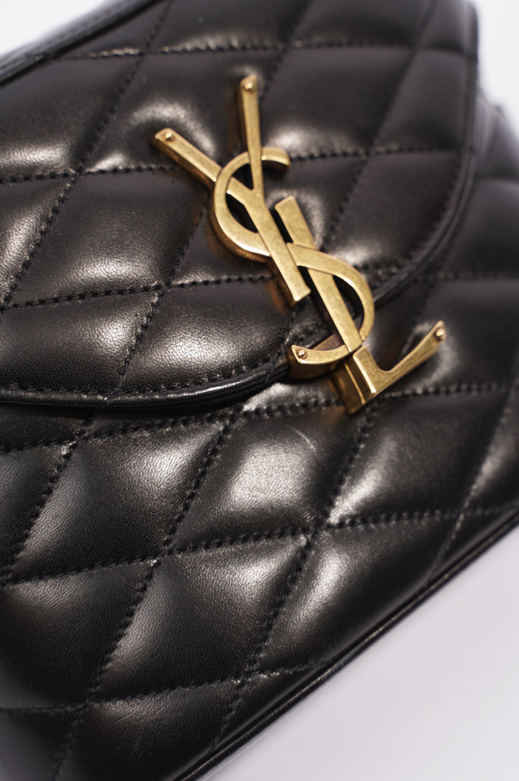 Saint Laurent Womens June Quilted Box Bag Black