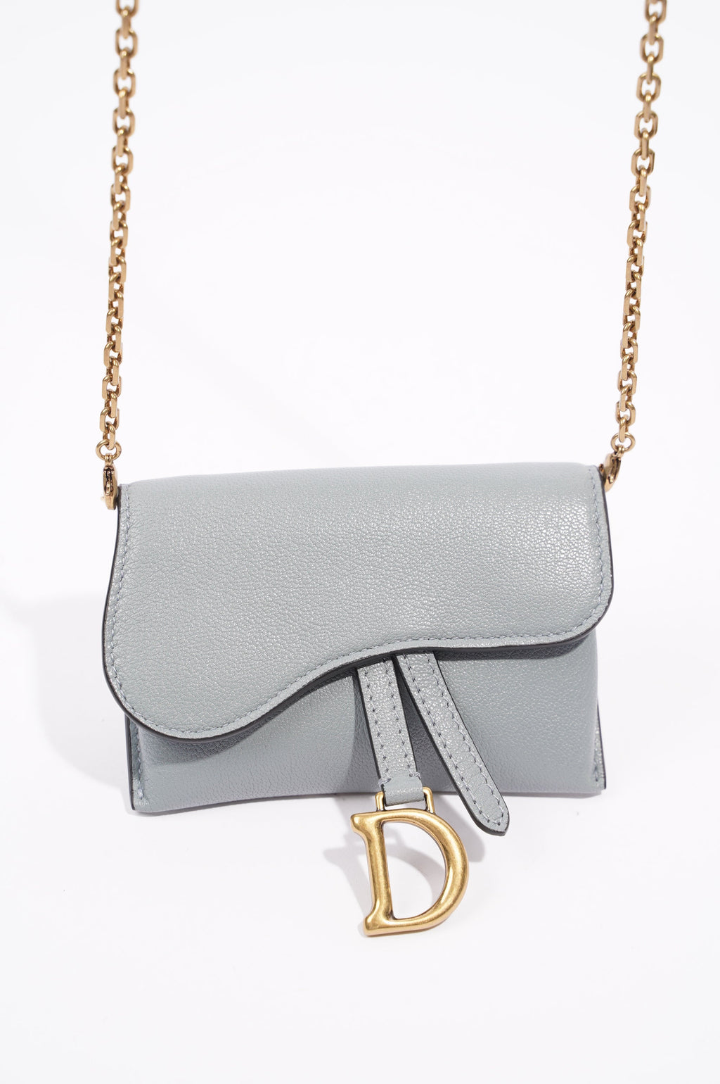 Christian Dior Womens Saddle Pouch Baby Blue Nano