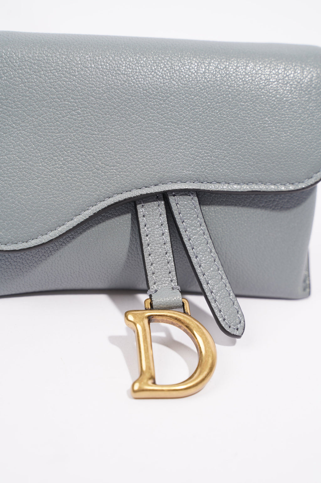 Christian Dior Womens Saddle Pouch Baby Blue Nano