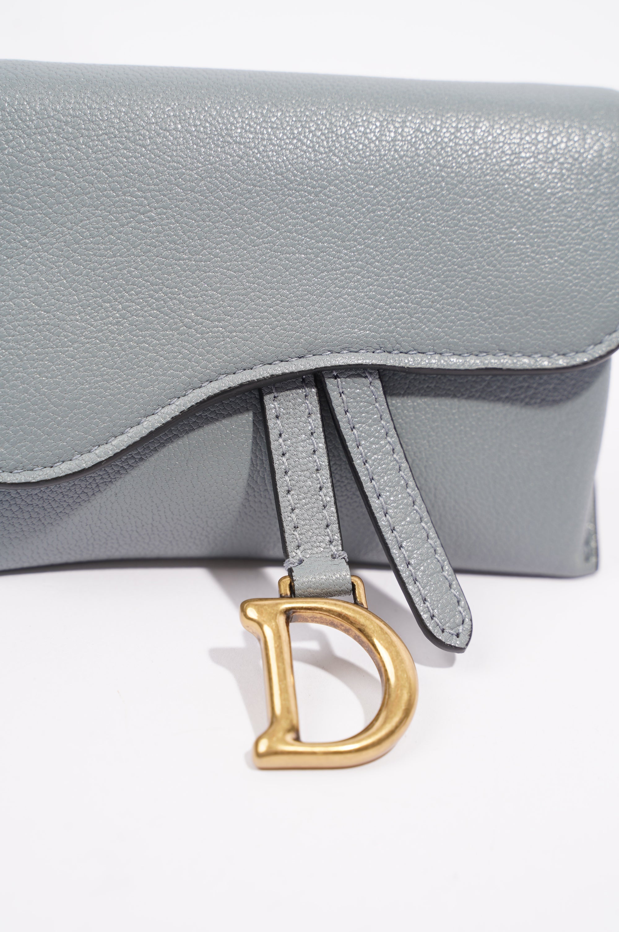 Christian Dior Womens Saddle Pouch Baby Blue Nano
