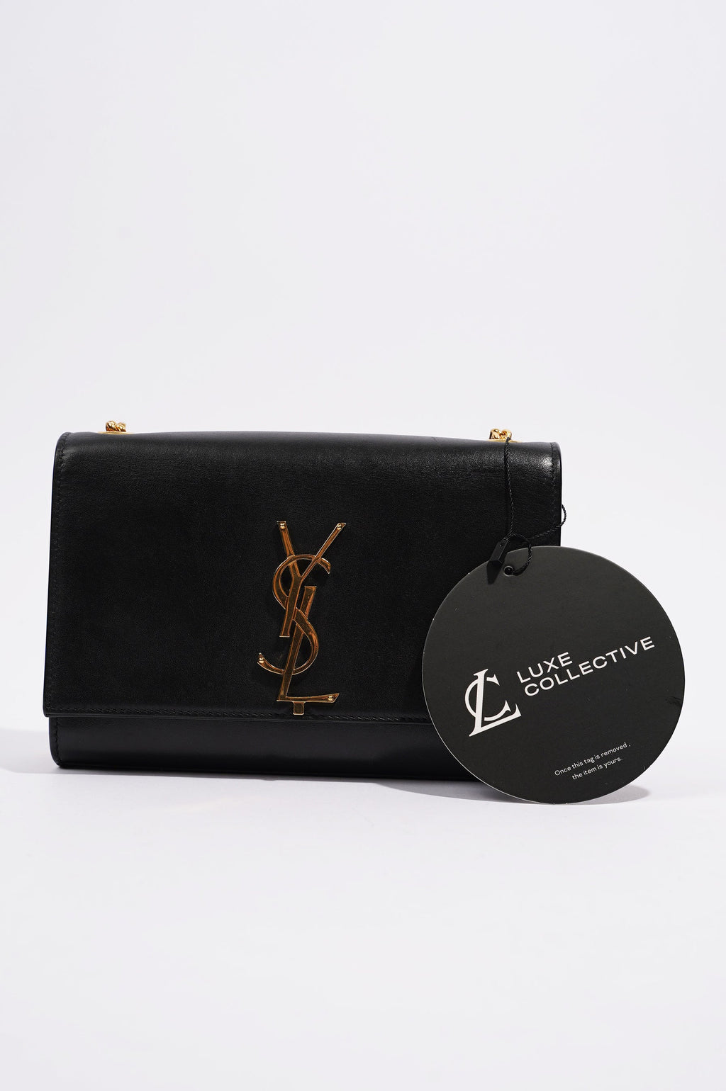 Saint Laurent Womens Kate Tassle Black / Gold Small