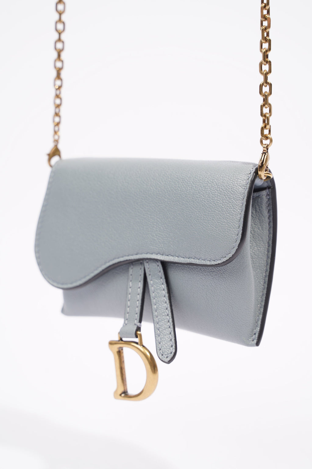 Christian Dior Womens Saddle Pouch Baby Blue Nano