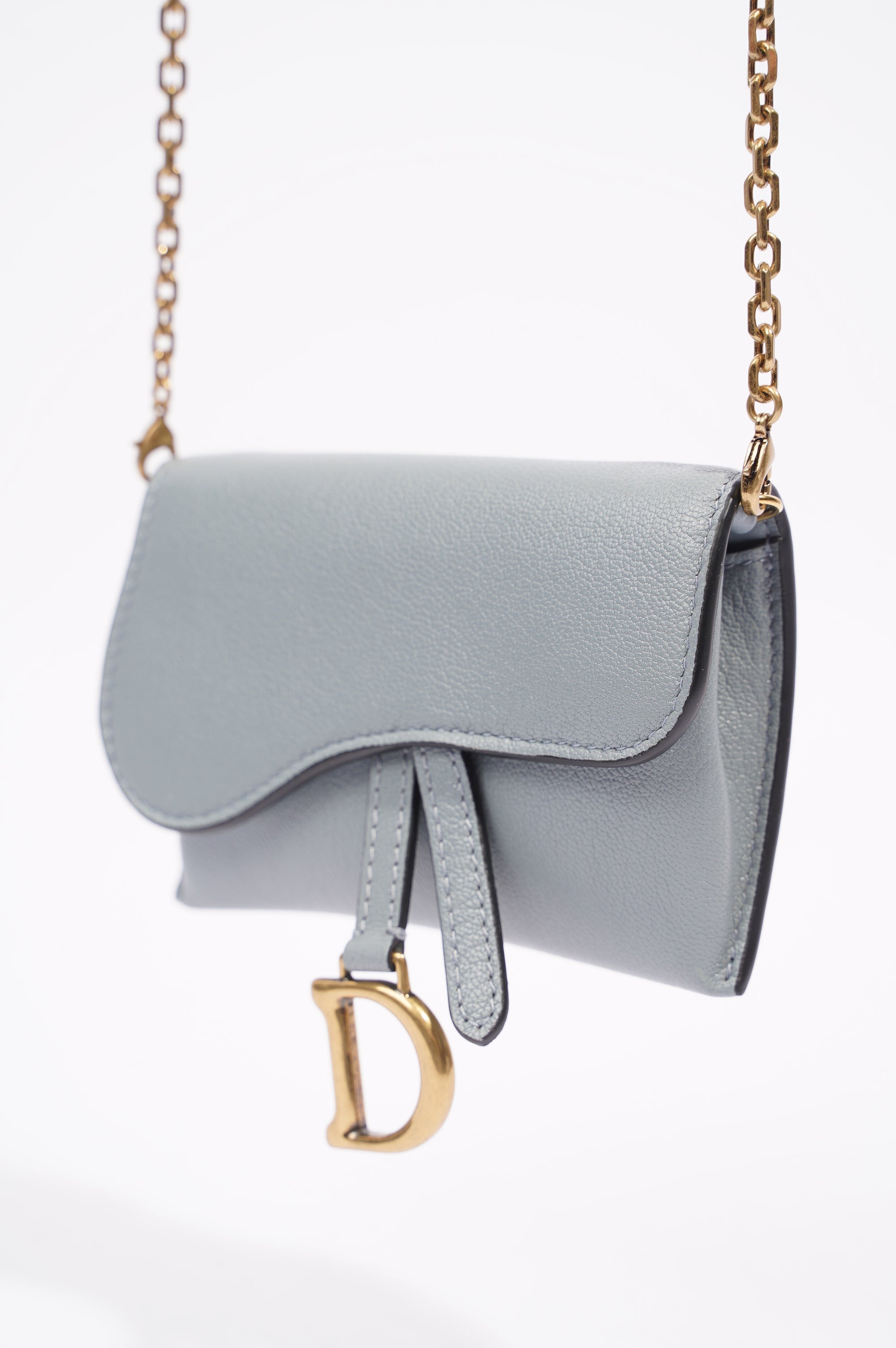 Christian Dior Womens Saddle Pouch Baby Blue Nano