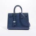 Saint Laurent Womens Sac De Jour Navy Croc Baby