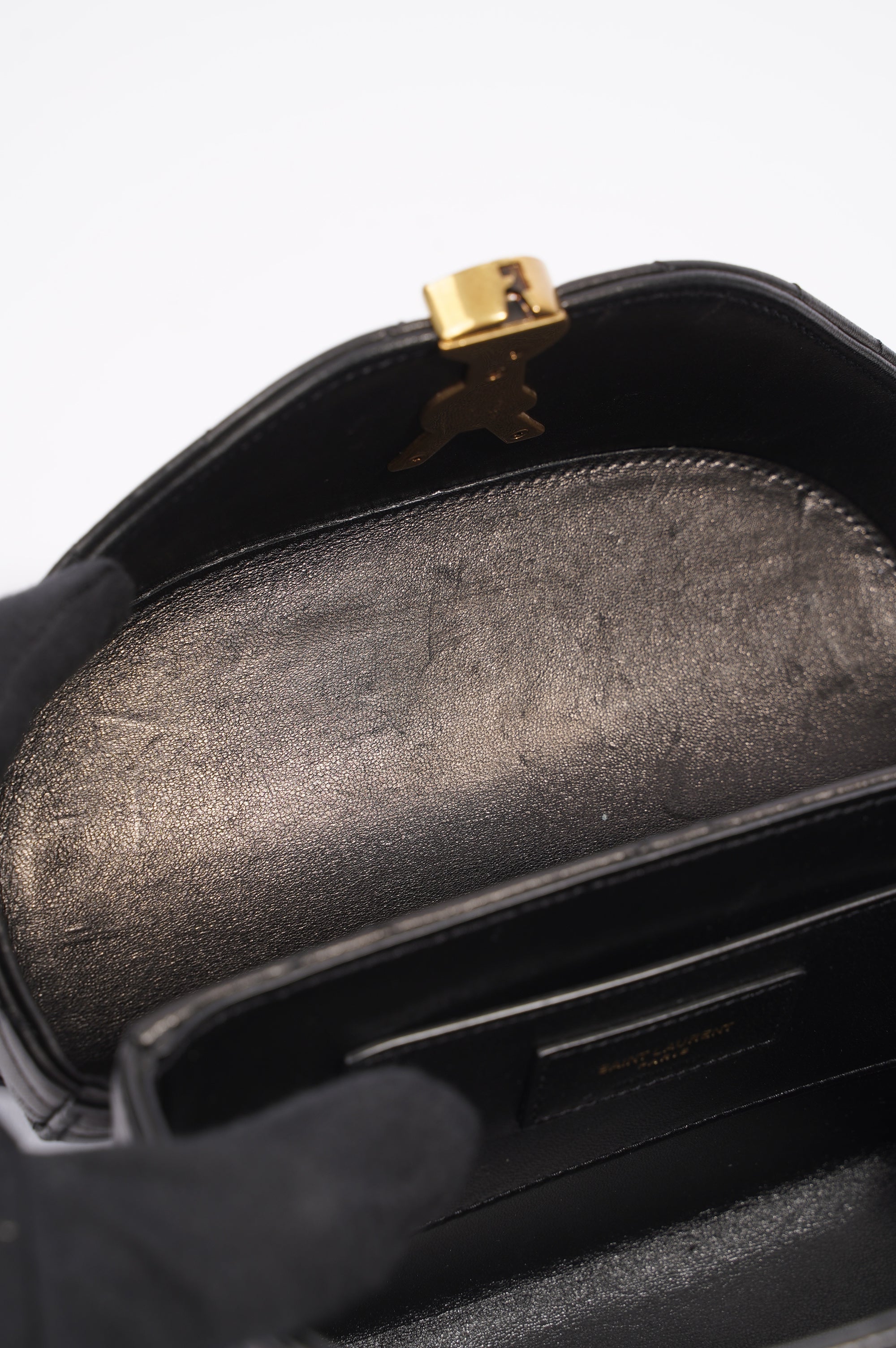 Saint Laurent Womens June Quilted Box Bag Black