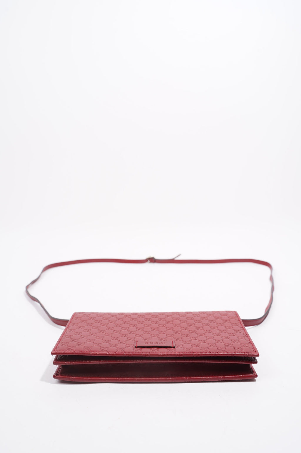Gucci Womens Micro Guccissima Flap Crossbody Red Leather