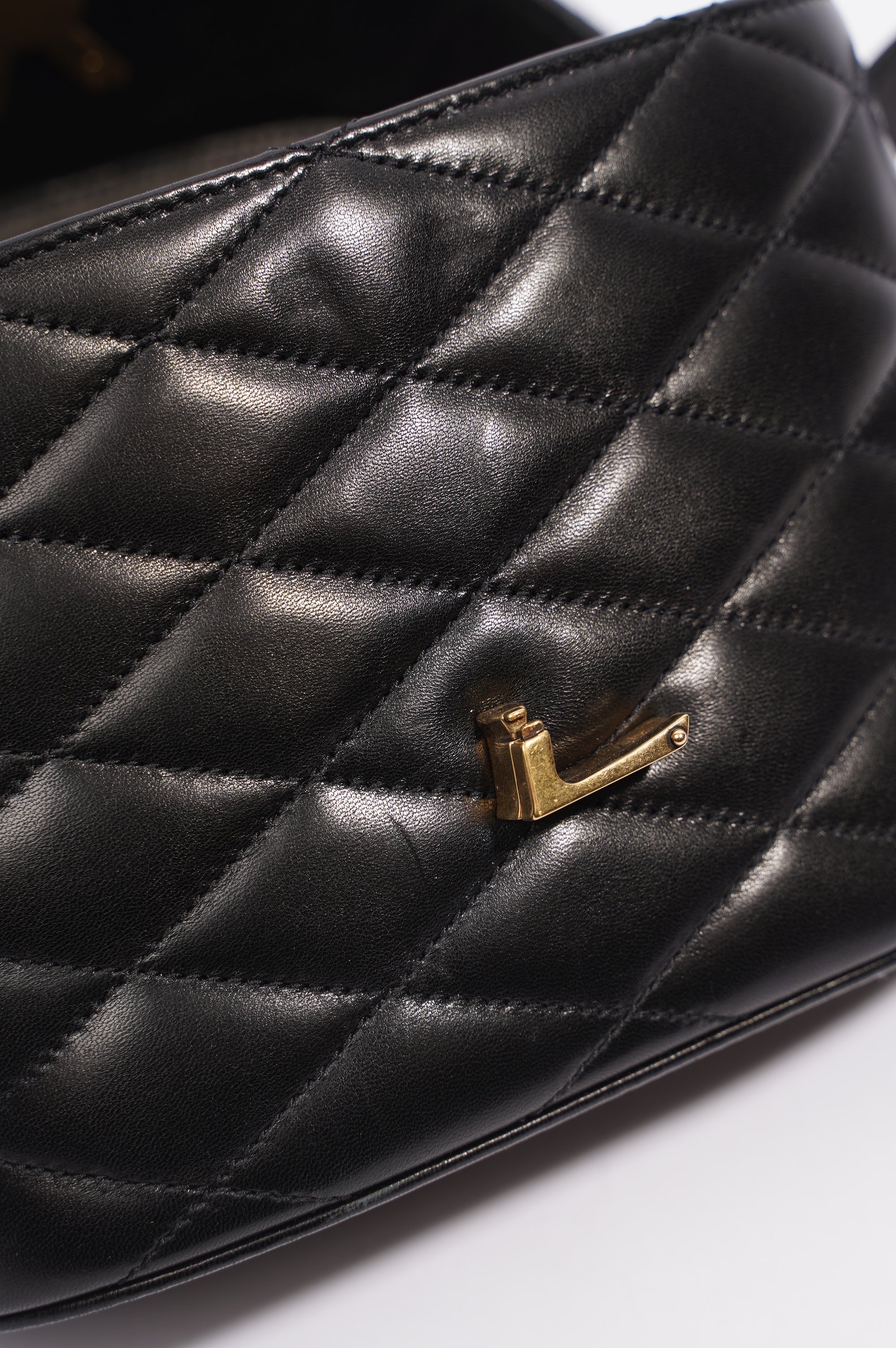 Saint Laurent Womens June Quilted Box Bag Black