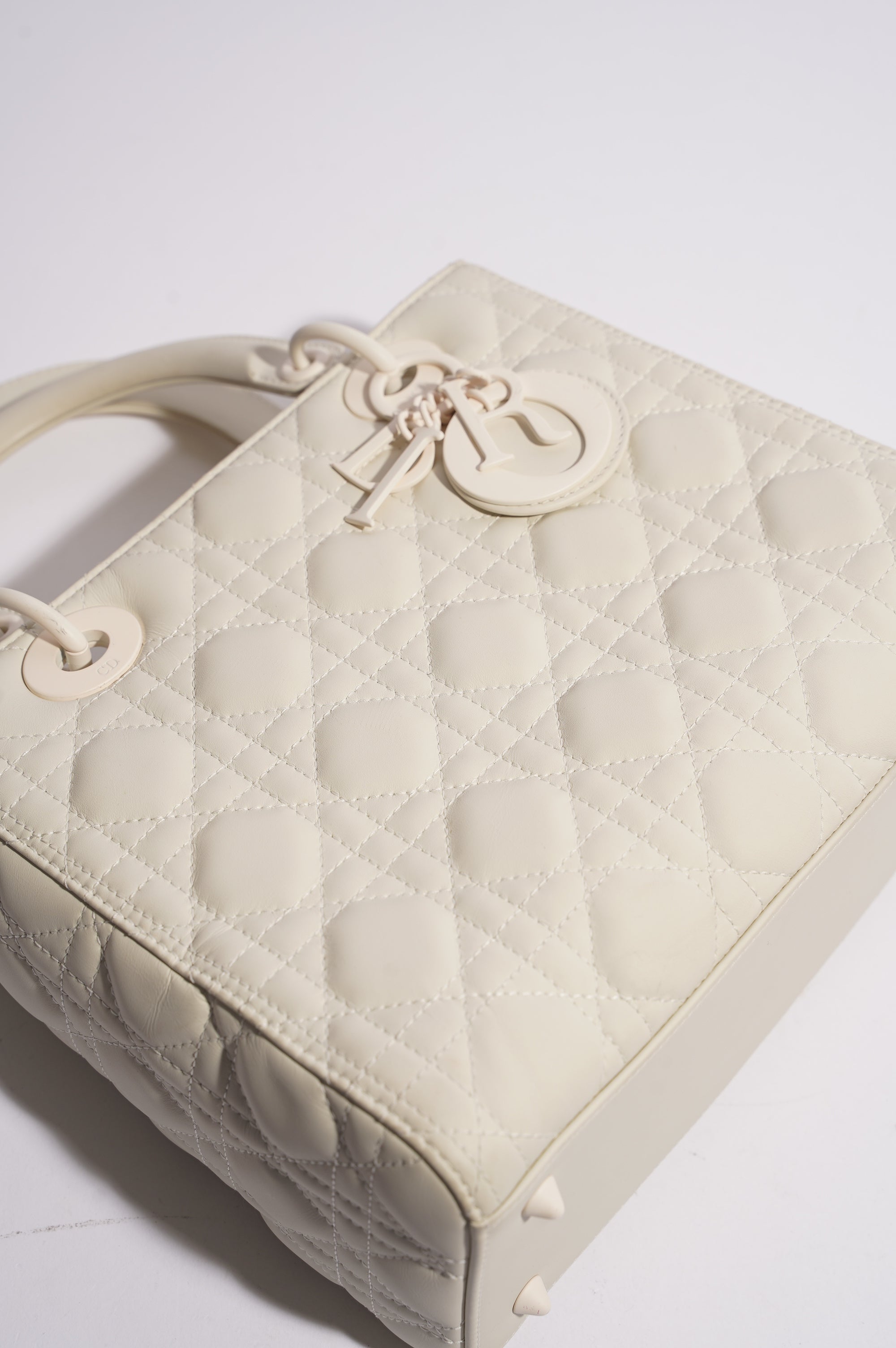 Christian Dior Womens Lady Dior White Medium