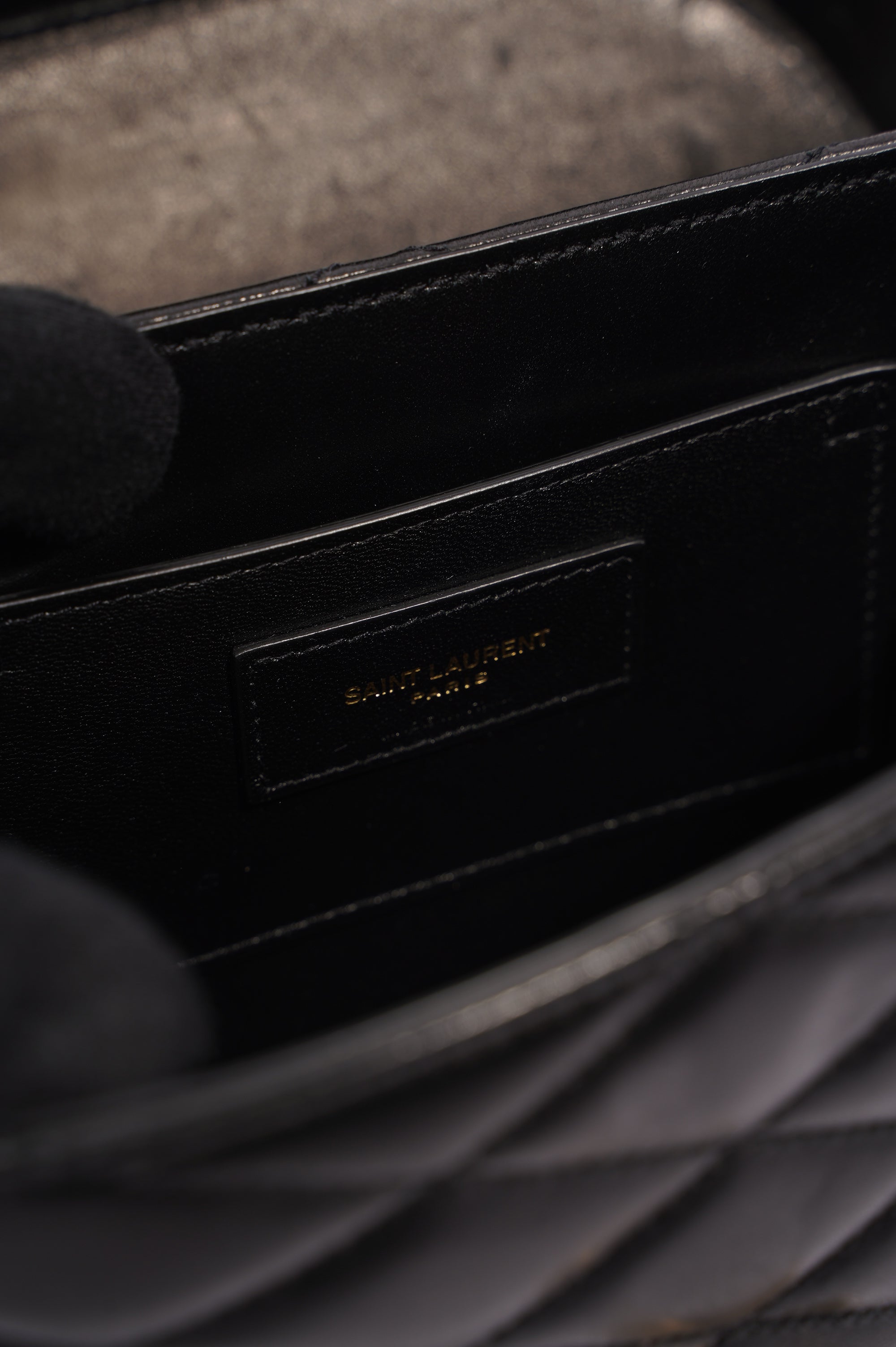 Saint Laurent Womens June Quilted Box Bag Black