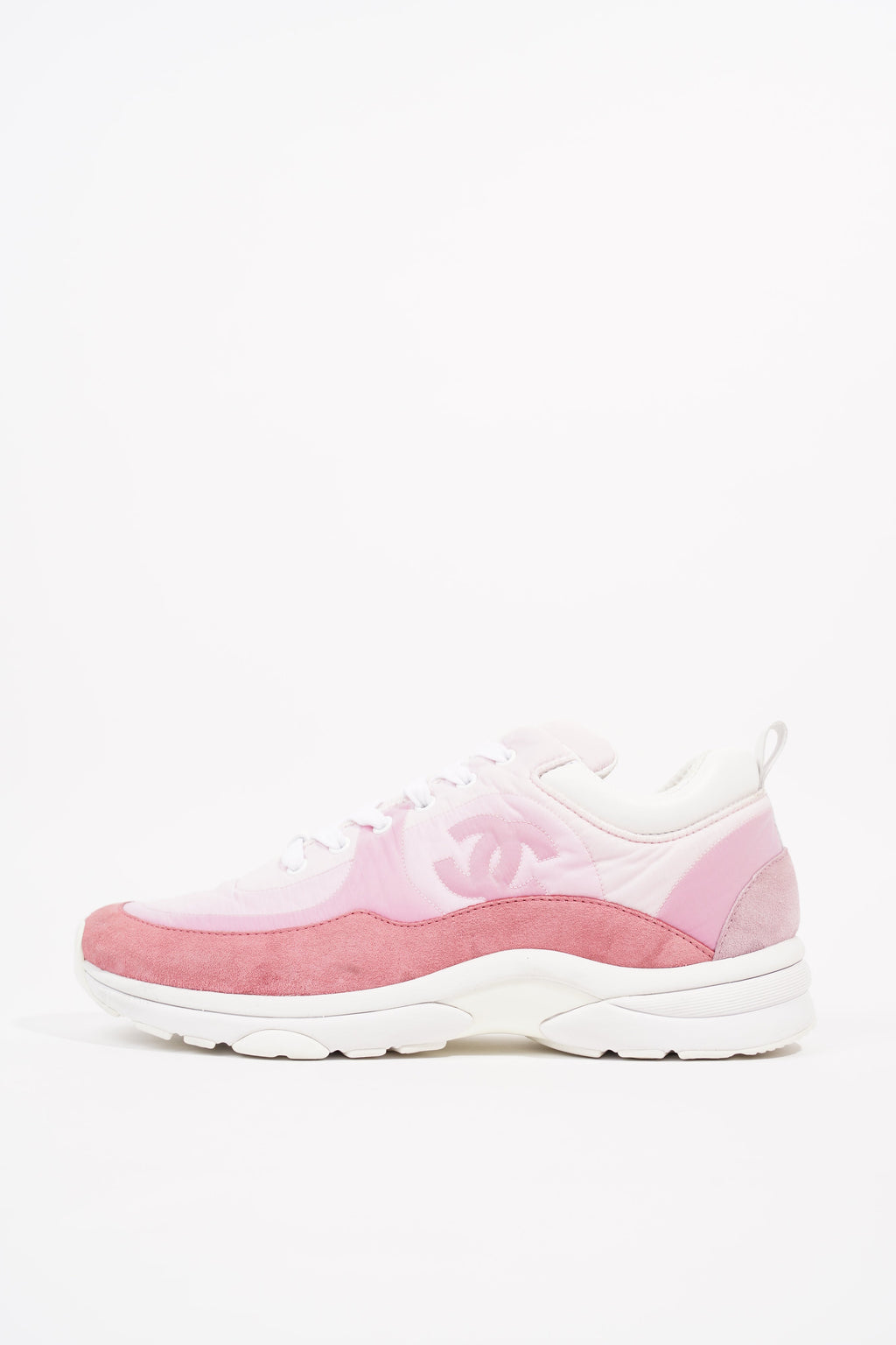 Chanel Womens CC Logo Pink / White EU 41 / UK 8