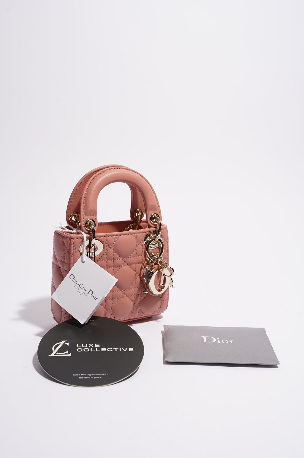 Christian Dior Womens Lady Dior Pink Micro