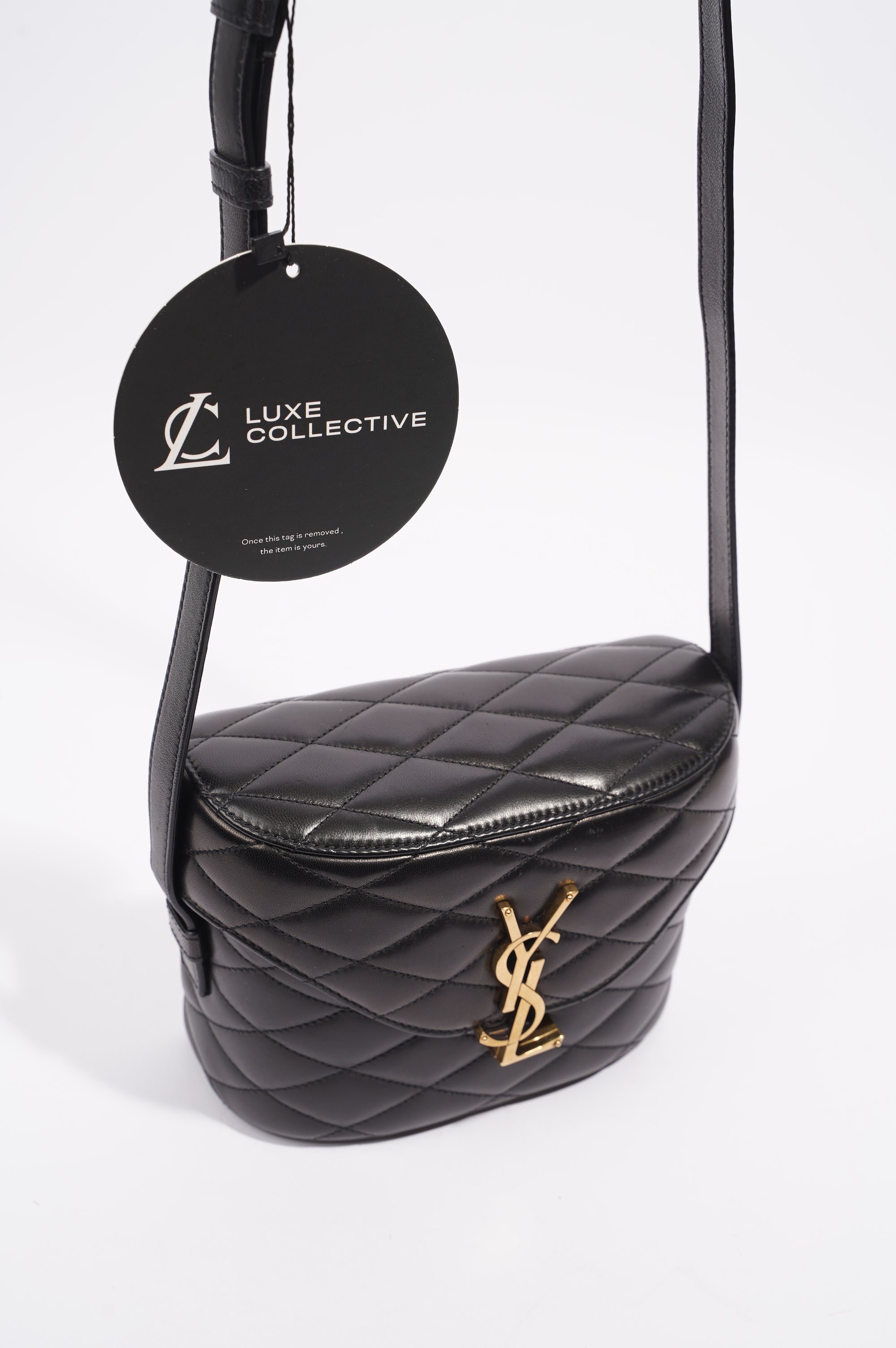 Saint Laurent Womens June Quilted Box Bag Black